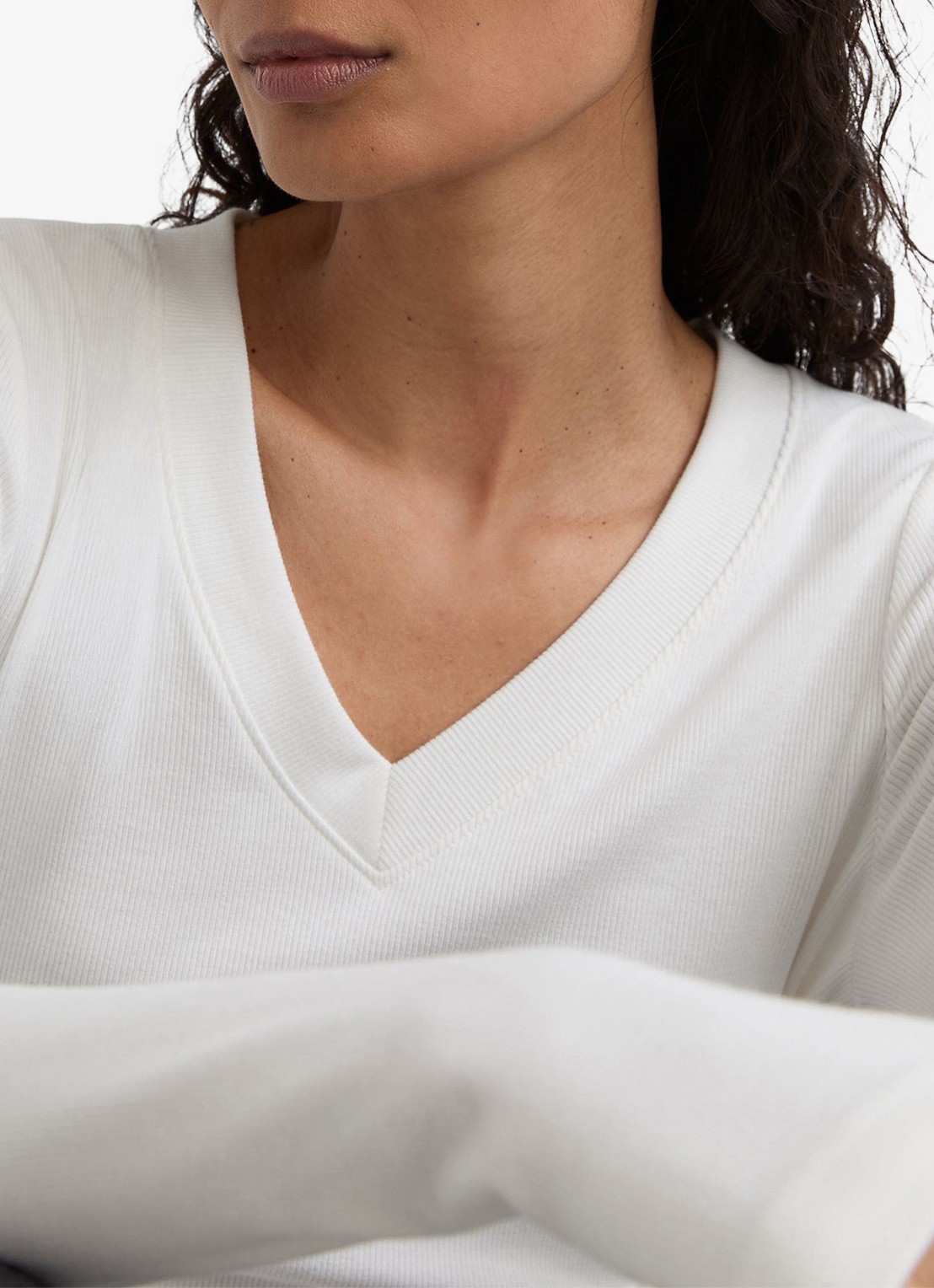 Reiss Sandrine top met V-hals - detail 5 wit