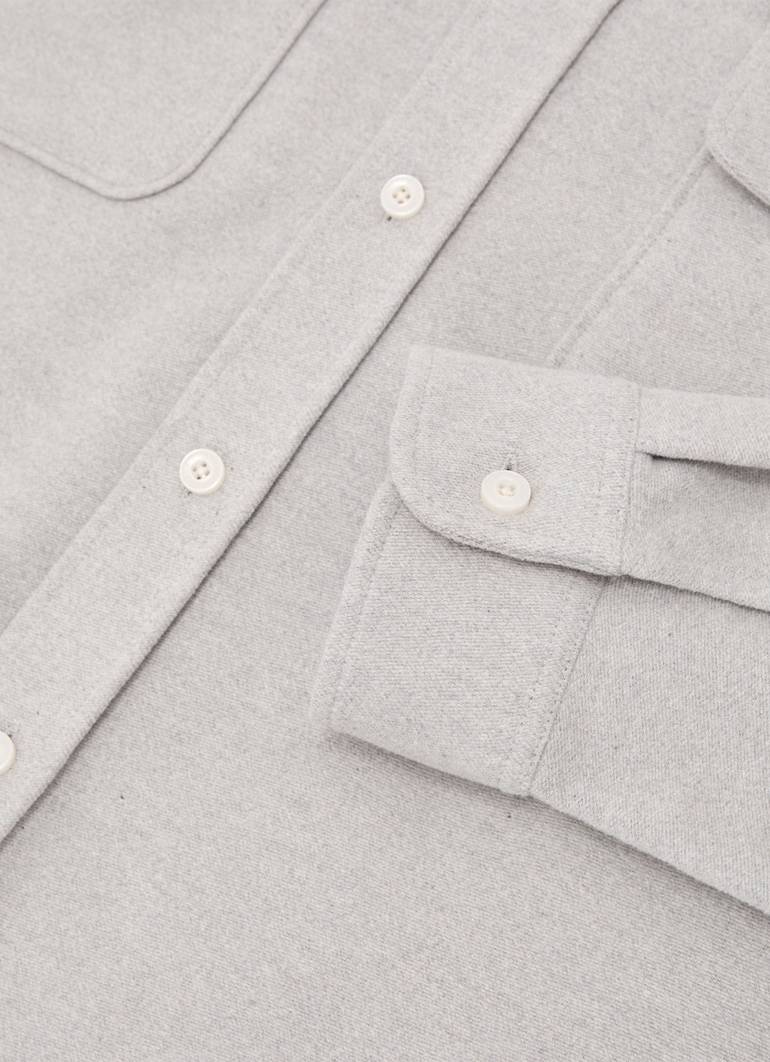 Reiss Sands overshirt met twee zakken  - detail 3 grijsmele