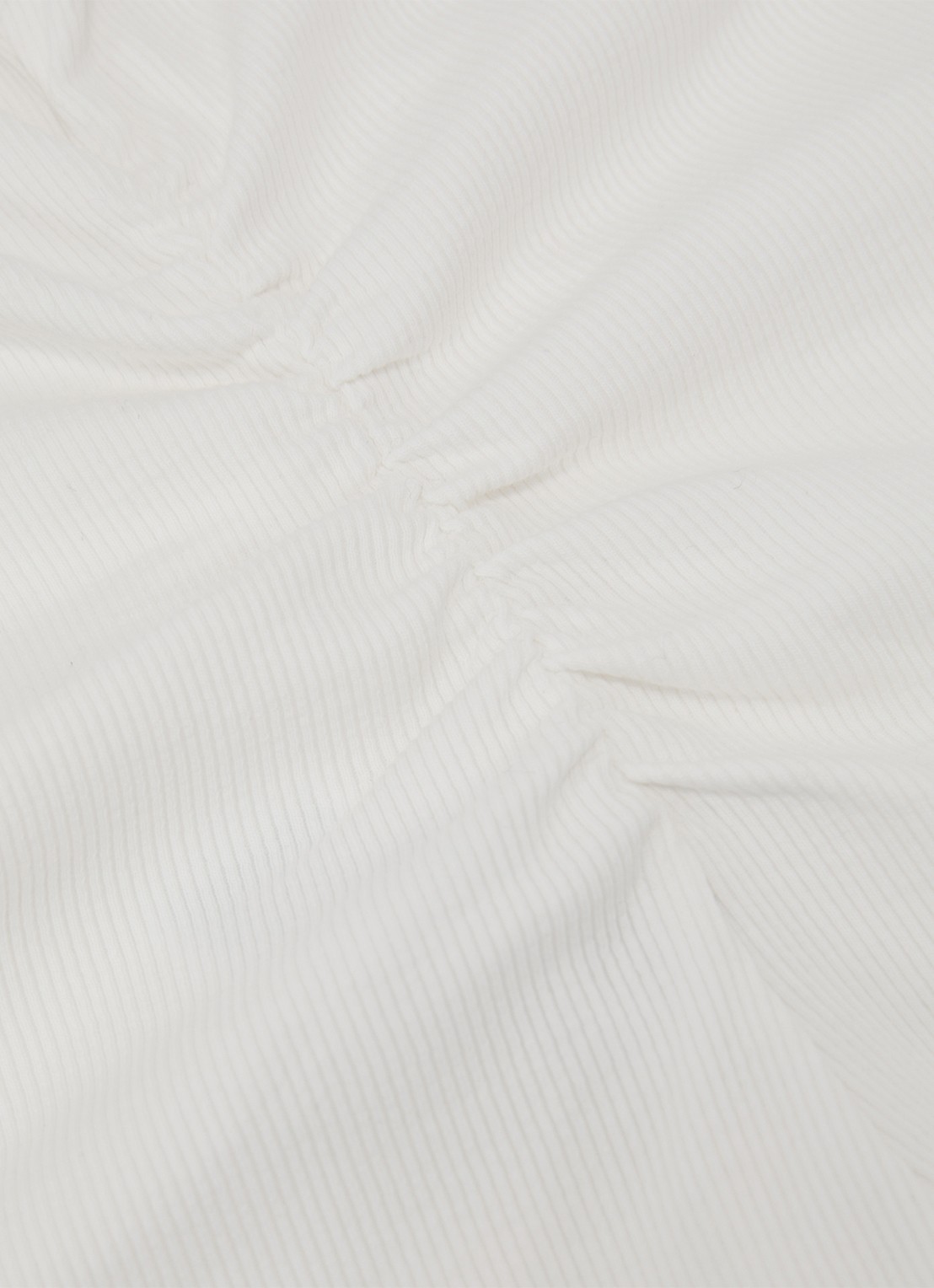 Reiss SANDY Stretch-Cotton Rib Ruched V-Neck Vest - detail 3 wit