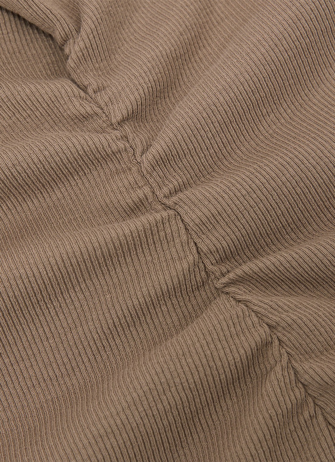 Reiss SANDY Stretch-Cotton Rib Ruched V-Neck Vest - detail 6 beige