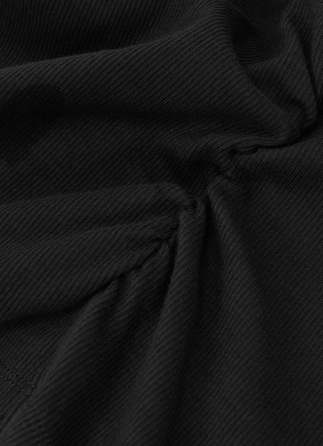 Reiss SANDY Stretch-Cotton Rib Ruched V-Neck Vest - detail 6 black / zwart