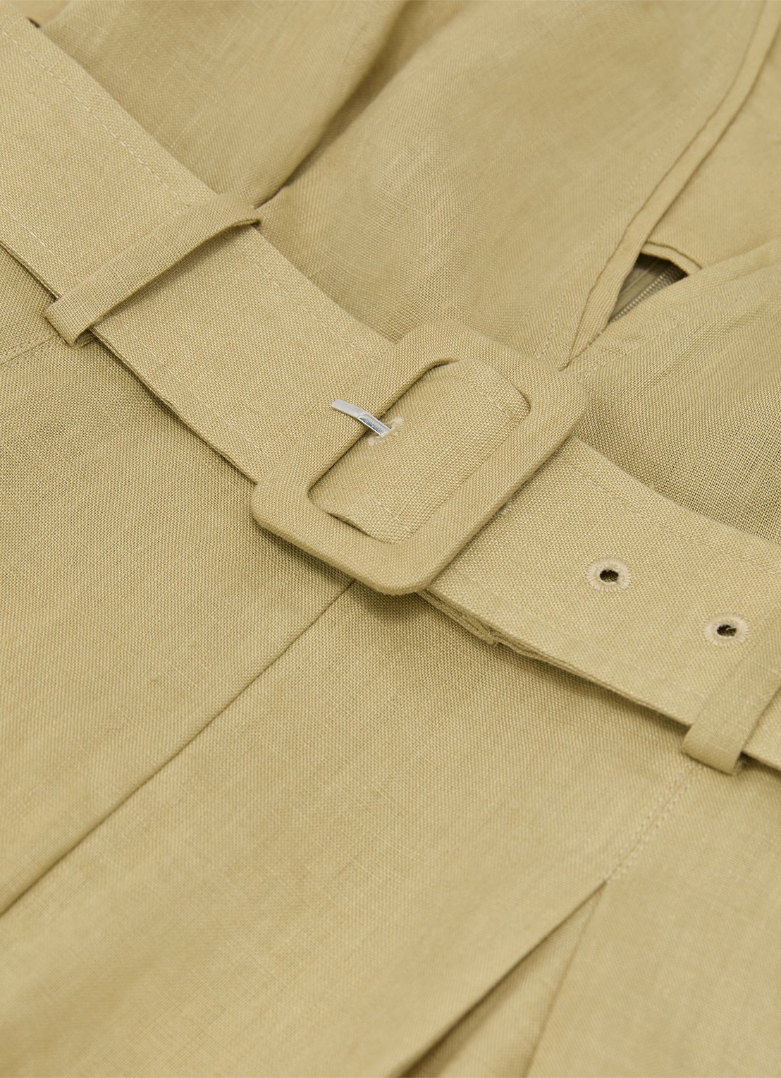 Reiss Sansi wide fit playsuit van linnen - detail 6 mosgroen