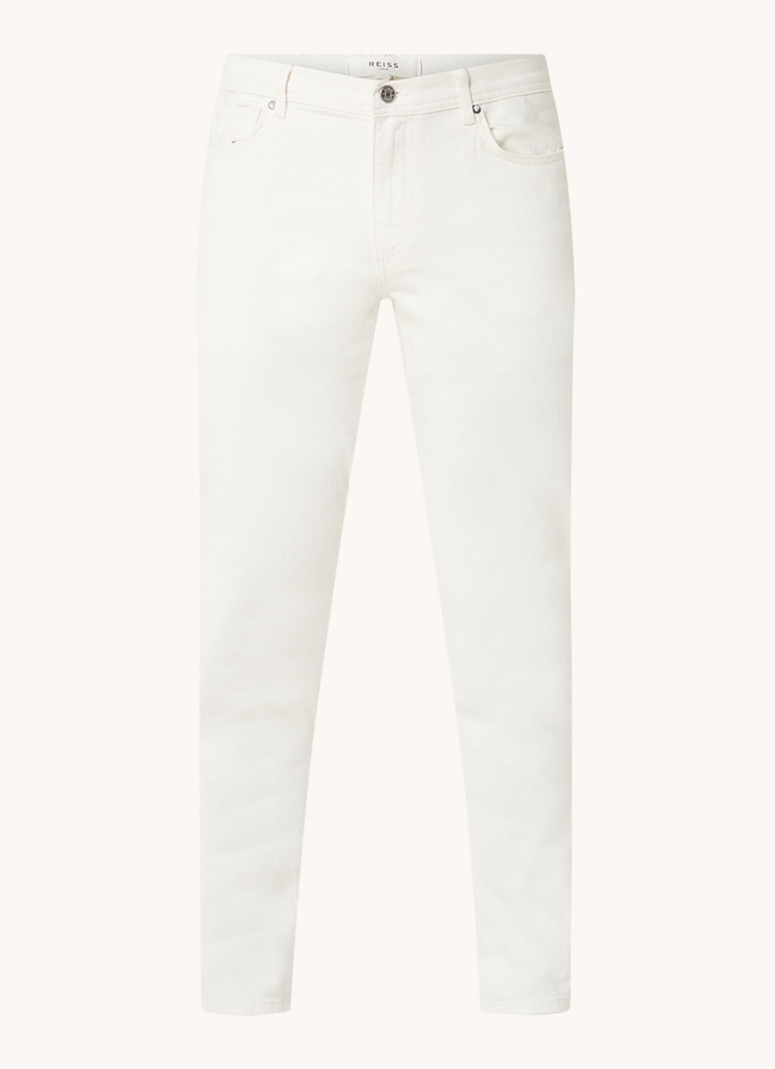 Reiss Santorini slim fit jeans met gekleurde wassing - voorkant 4 ecru / wit