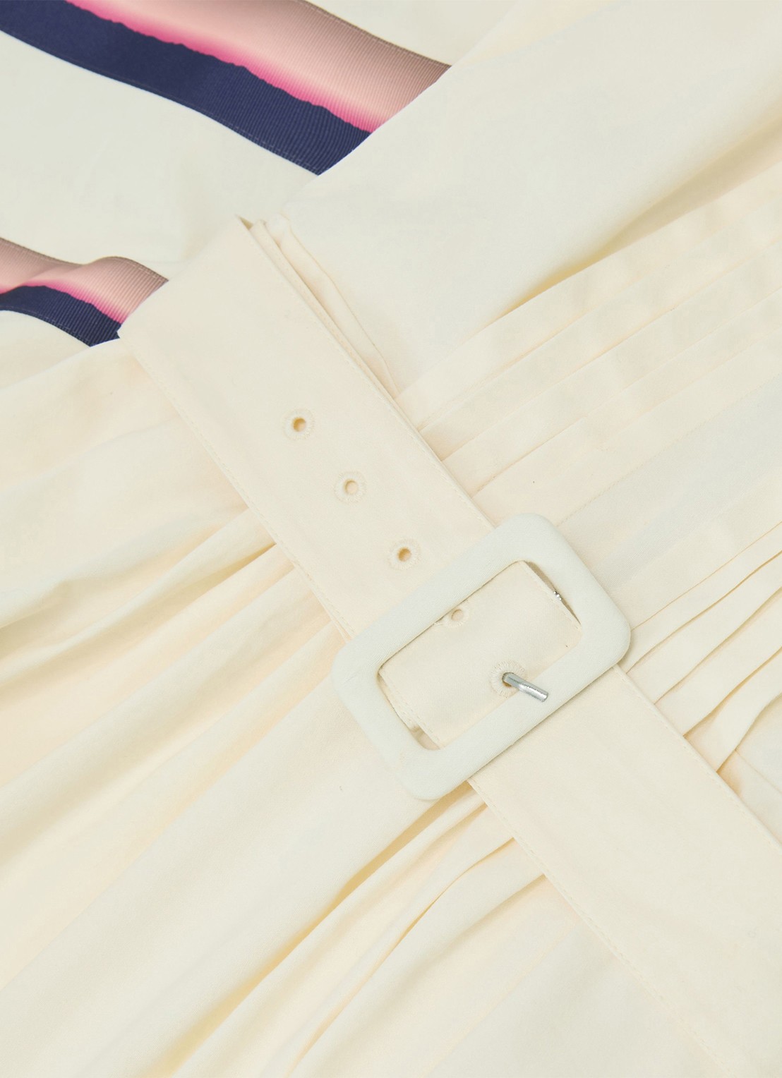Reiss Sara midi jurk met ceintuur - detail 4 creme