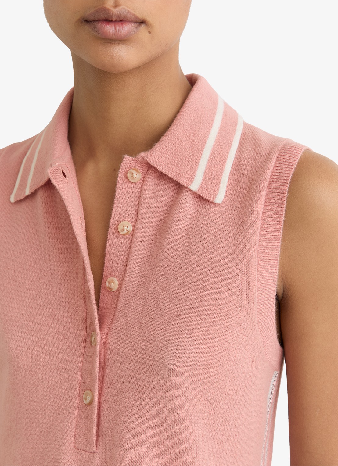 Reiss Saskia fijngebreide mouwloze top in kasjmierblend  - detail 5 roze