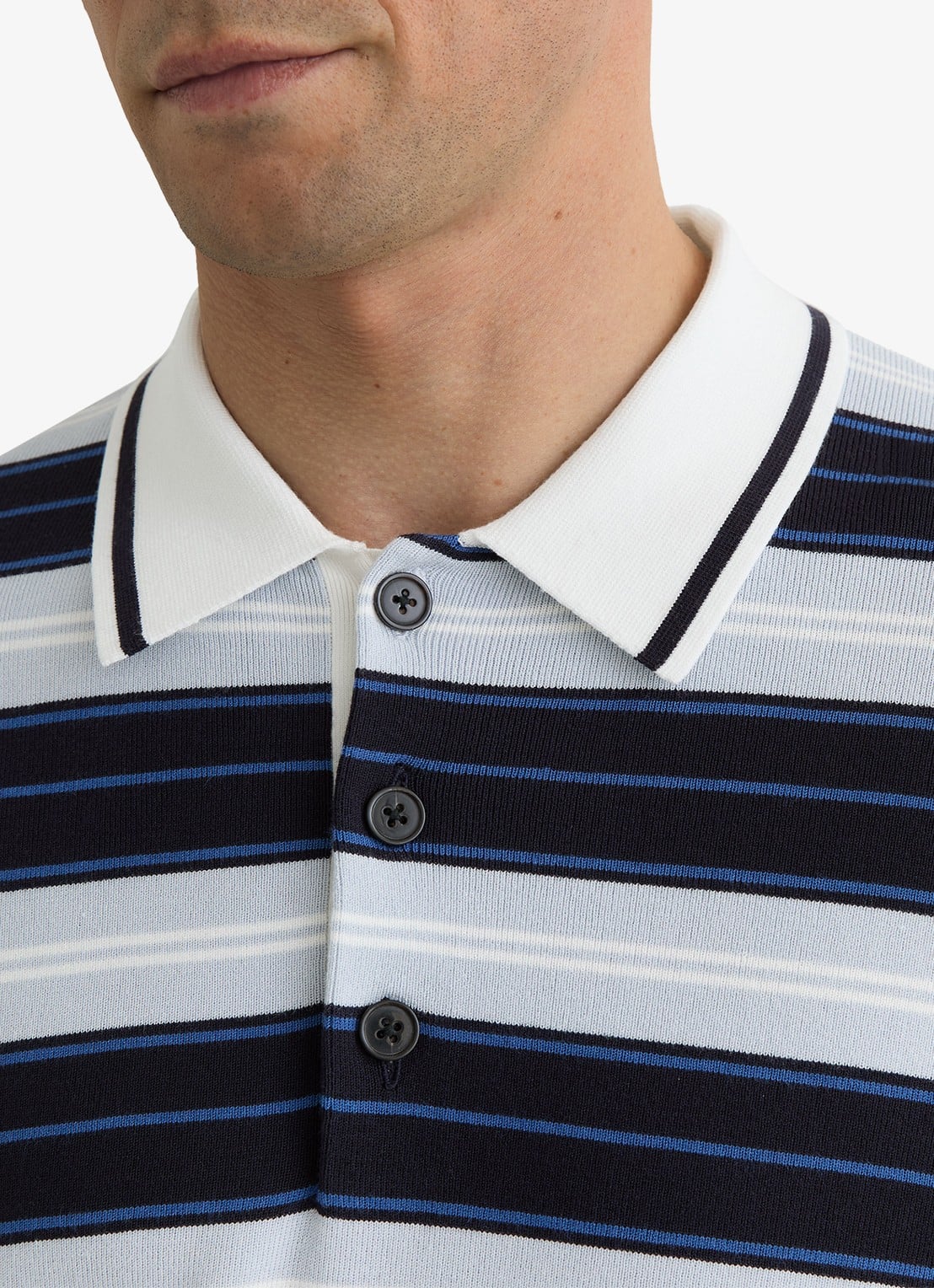 Reiss Scrum fijngebreide trui met streepprint  - detail 6 blauw