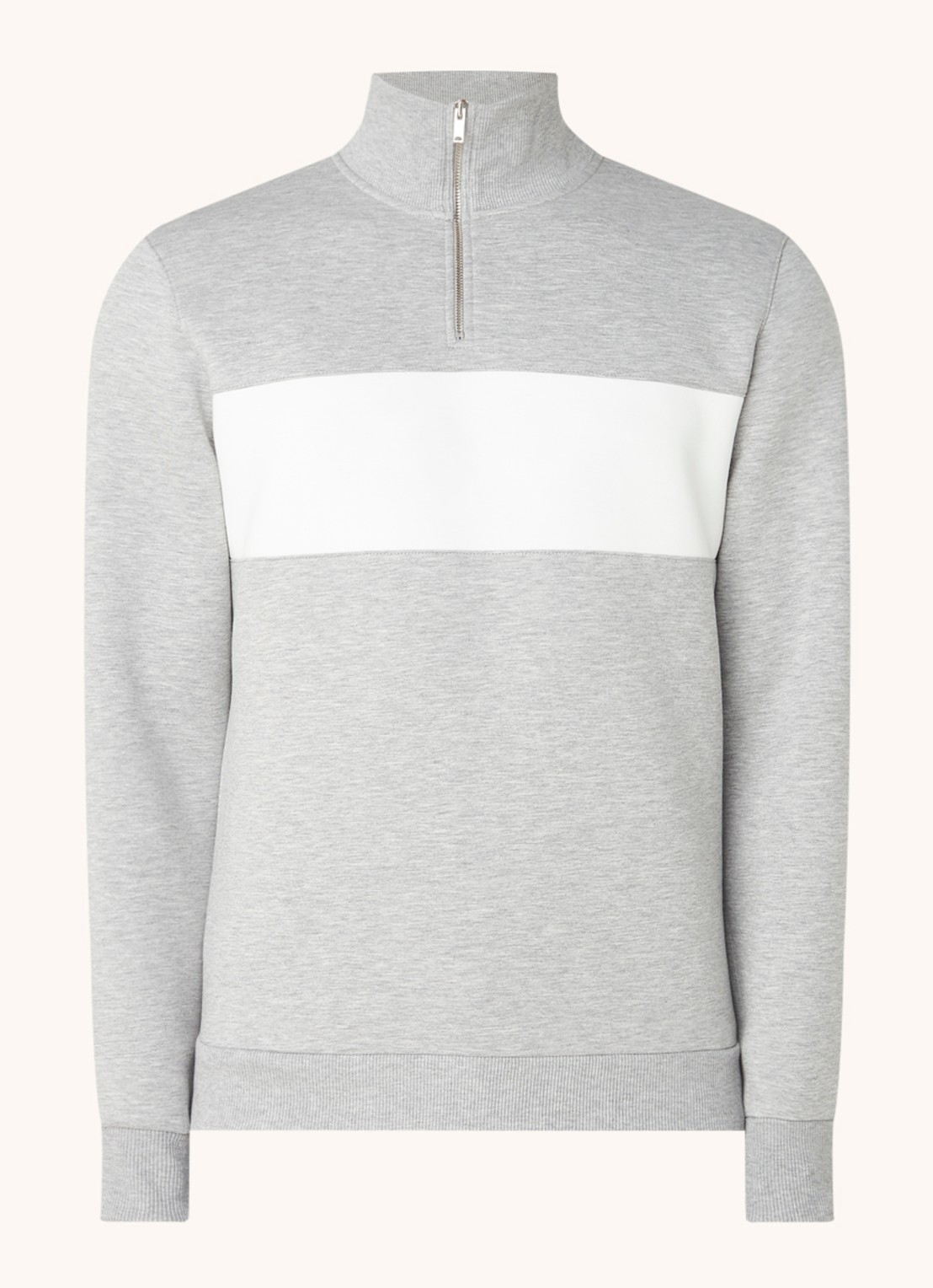 Reiss Sebastian pullover met col en halve rits - voorkant undefined