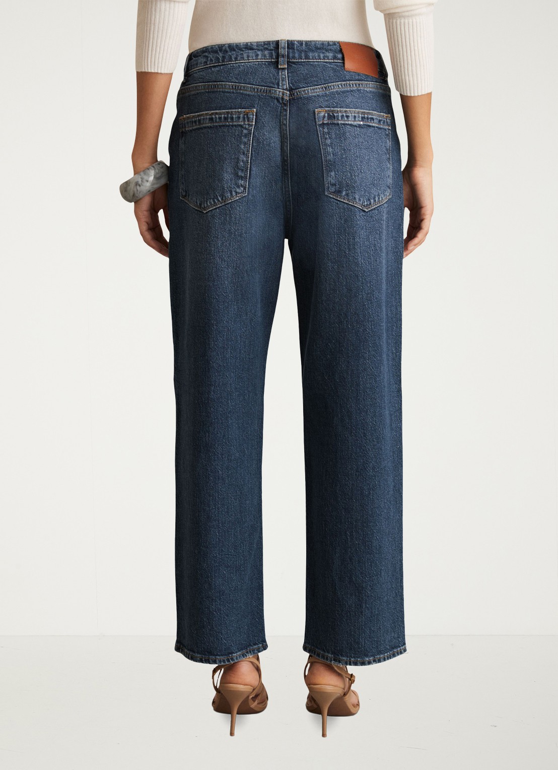 Reiss SELIN Mid-Rise Straight-Leg Jeans - achterkant 5 blauw