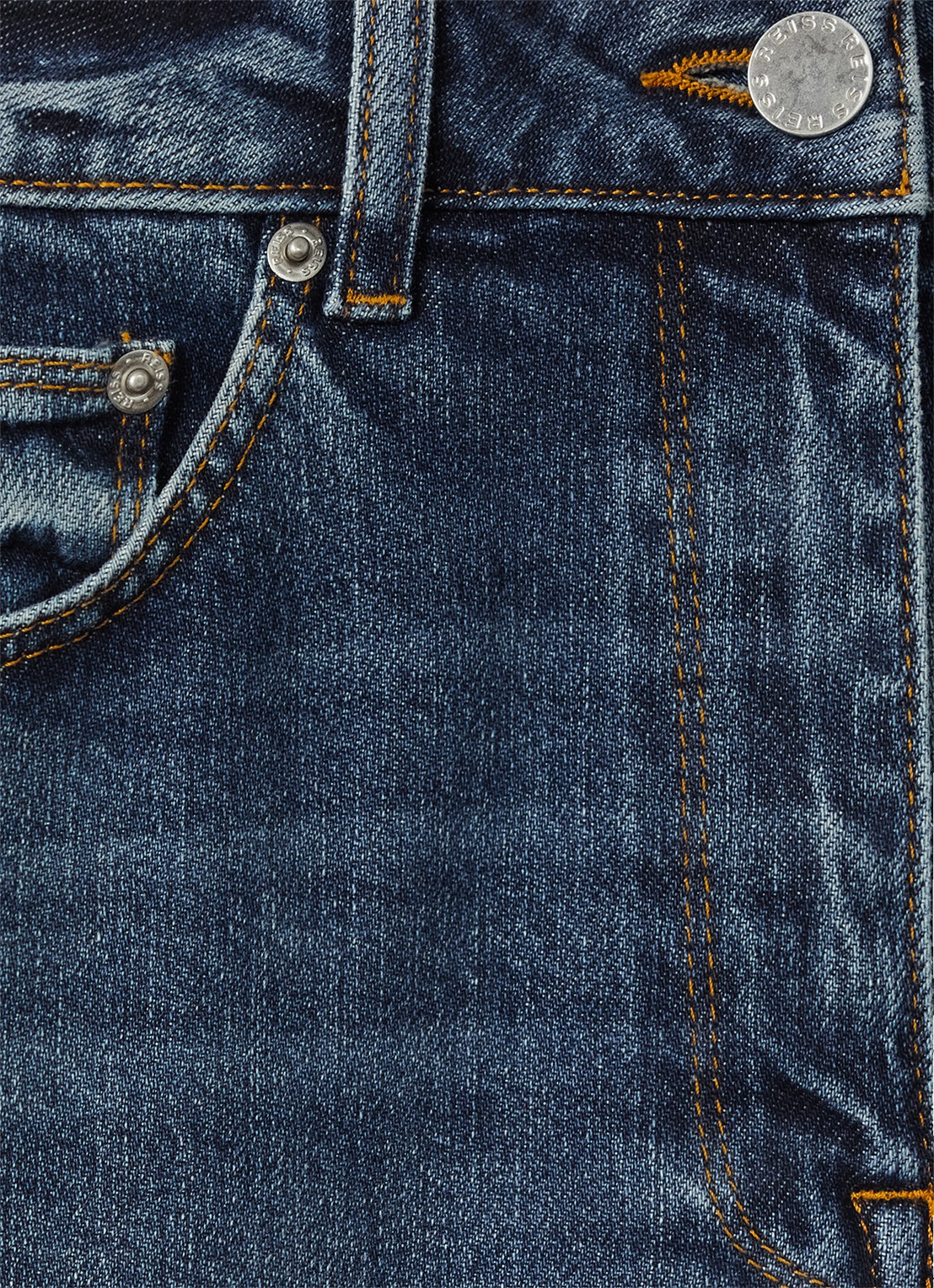Reiss SELIN Mid-Rise Straight-Leg Jeans - detail 4 blauw