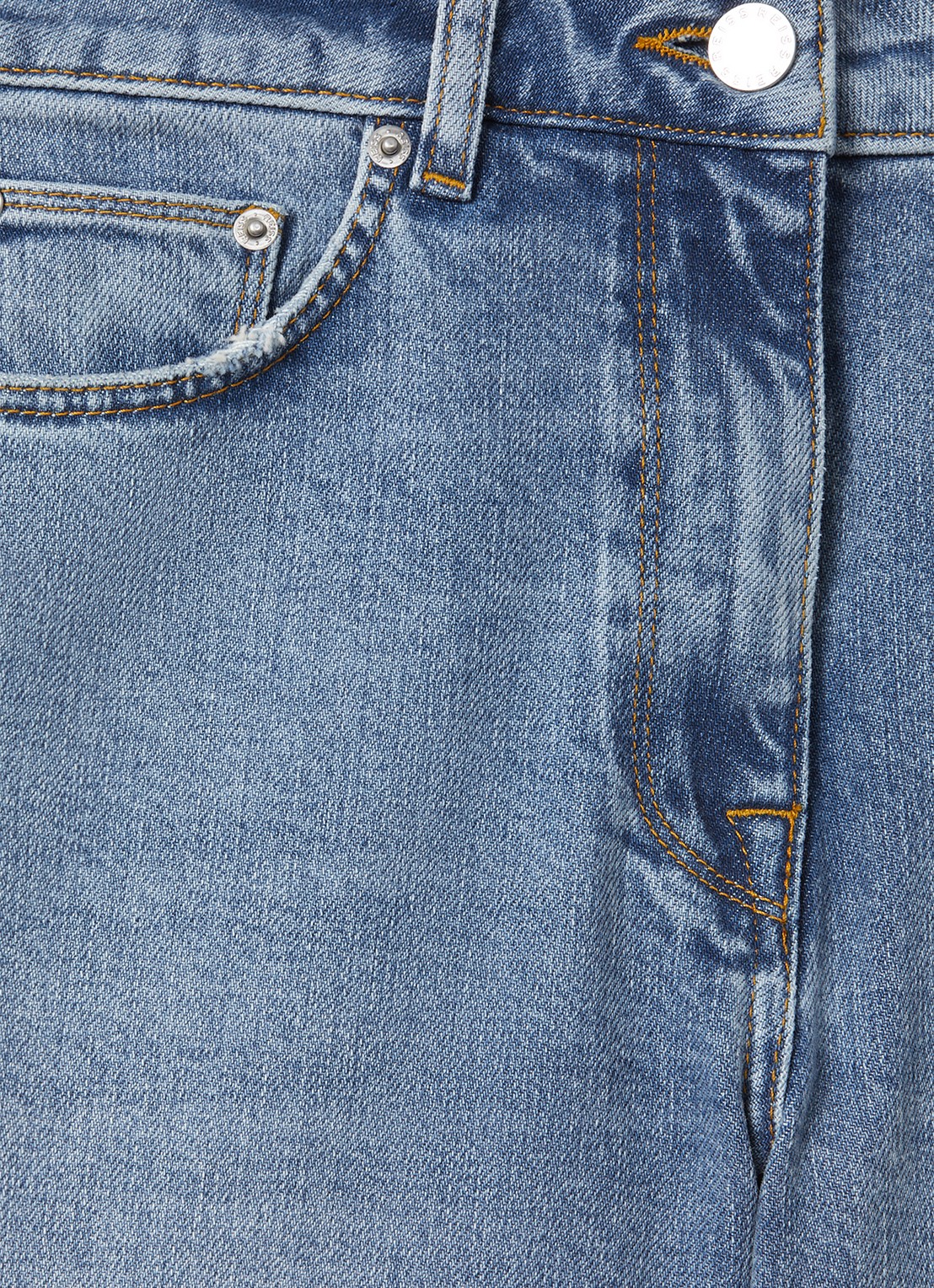 Reiss SELIN Mid-Rise Straight-Leg Jeans - detail 5 lichtblauw