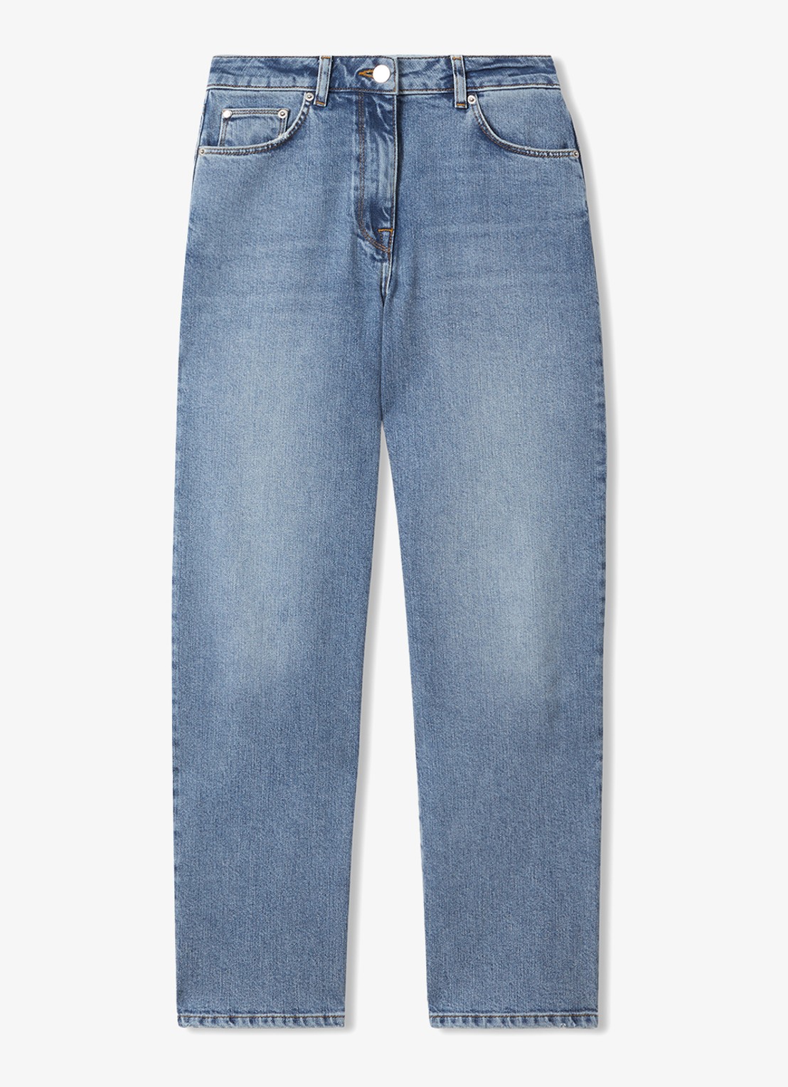 Reiss SELIN Mid-Rise Straight-Leg Jeans - voorkant lichtblauw