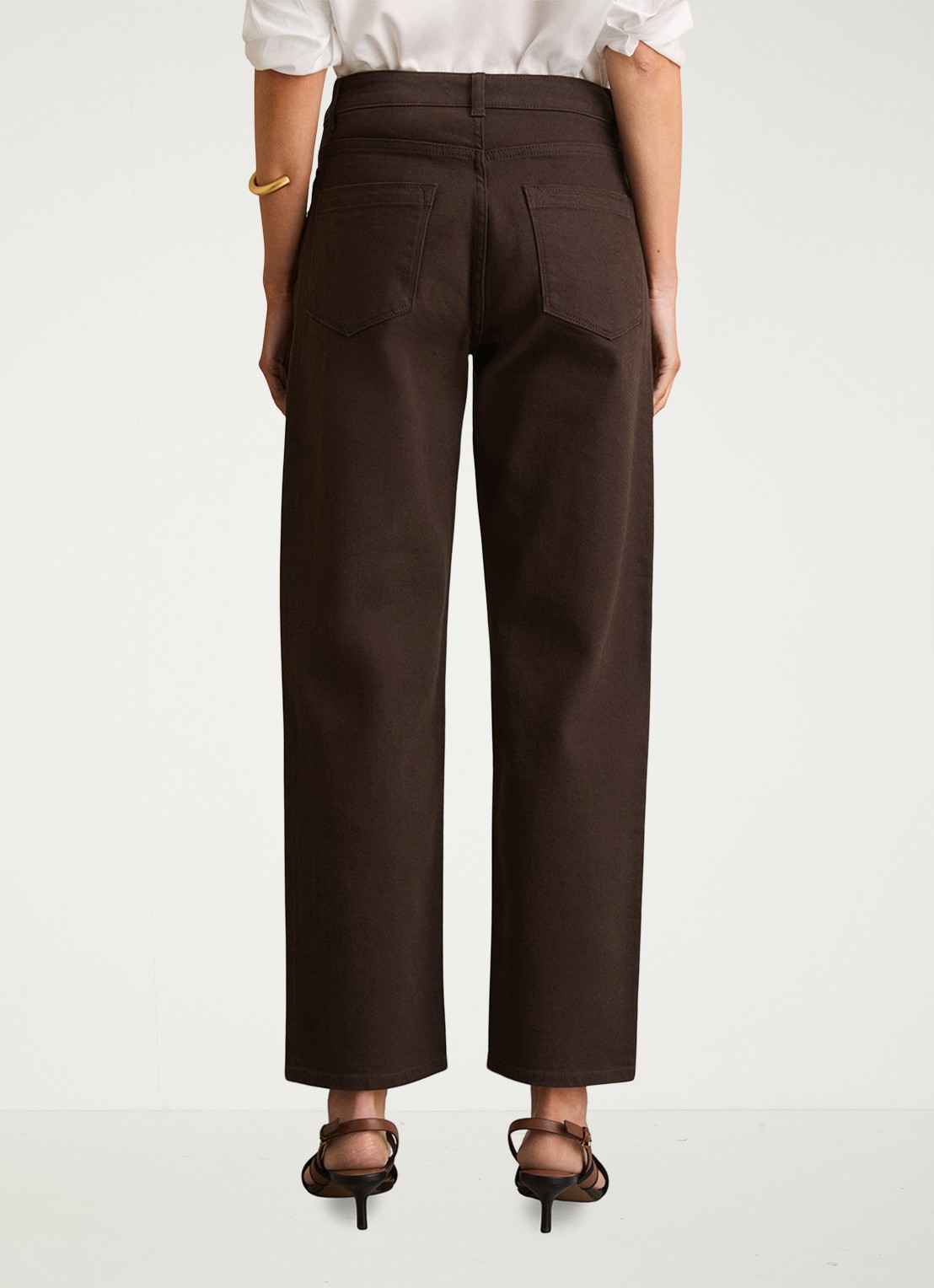 Reiss SELIN Mid-Rise Straight-Leg Jeans - achterkant chocoladebruin