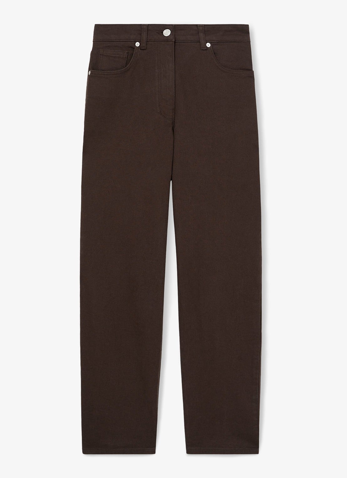 Reiss SELIN Mid-Rise Straight-Leg Jeans - voorkant 4 chocoladebruin