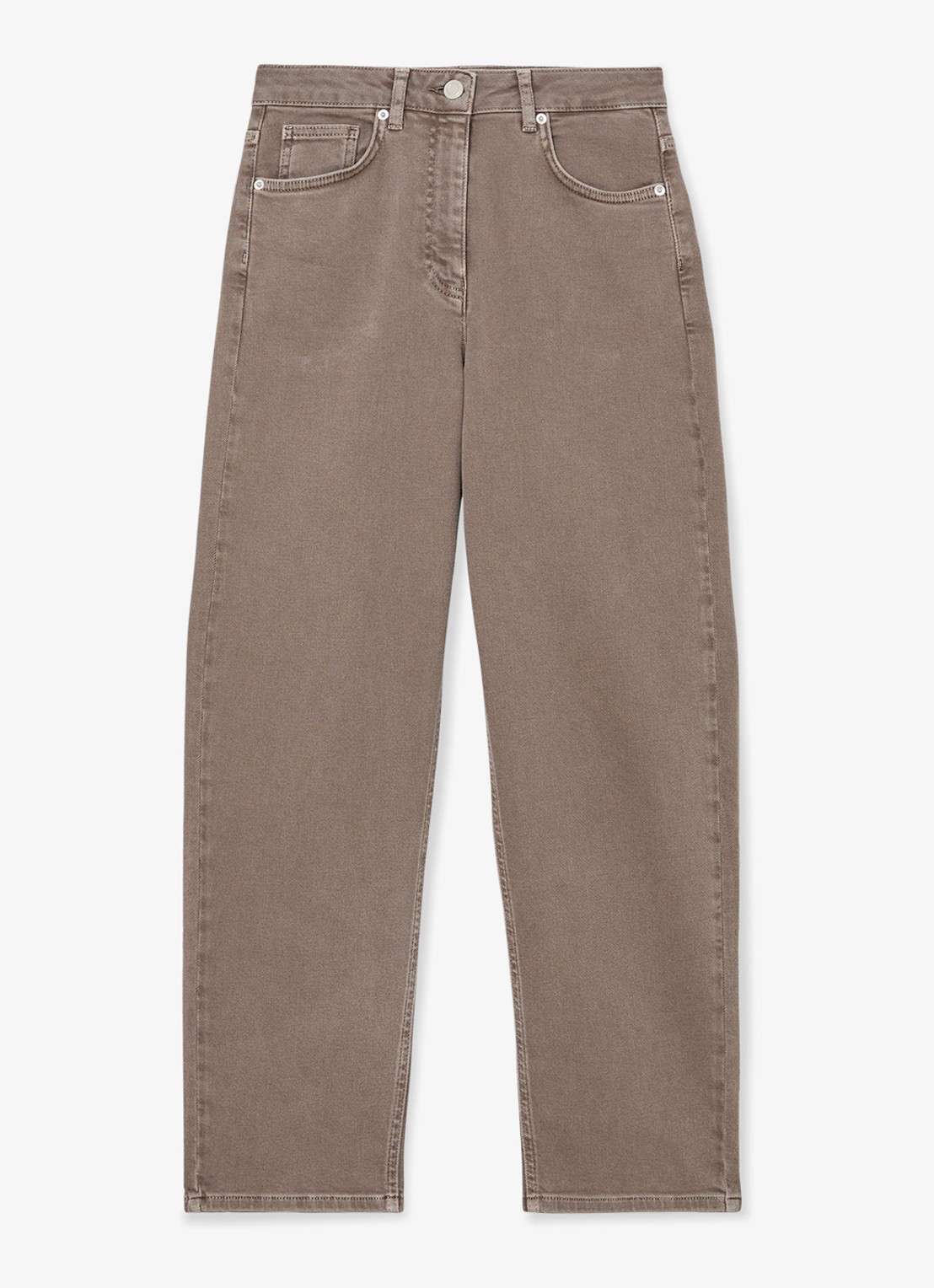 Reiss SELIN Mid-Rise Straight-Leg Jeans - voorkant 5 naturel