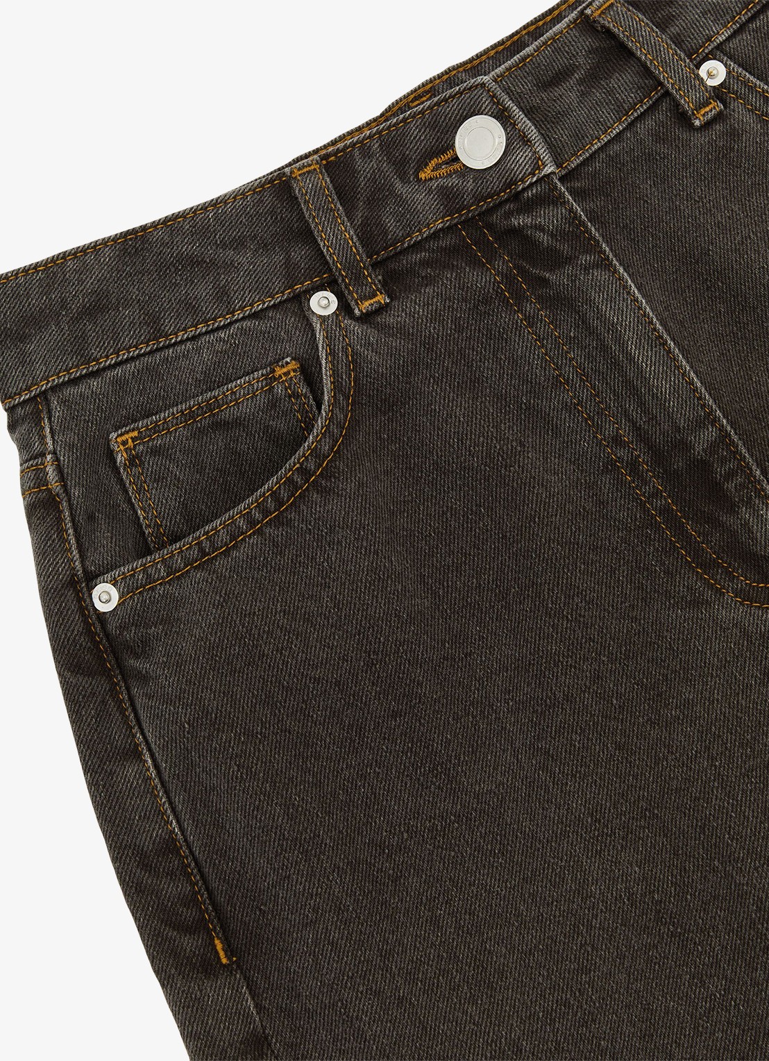 Reiss Selin mid waist straight leg jeans met gekleurde wassing - detail 3 bruin