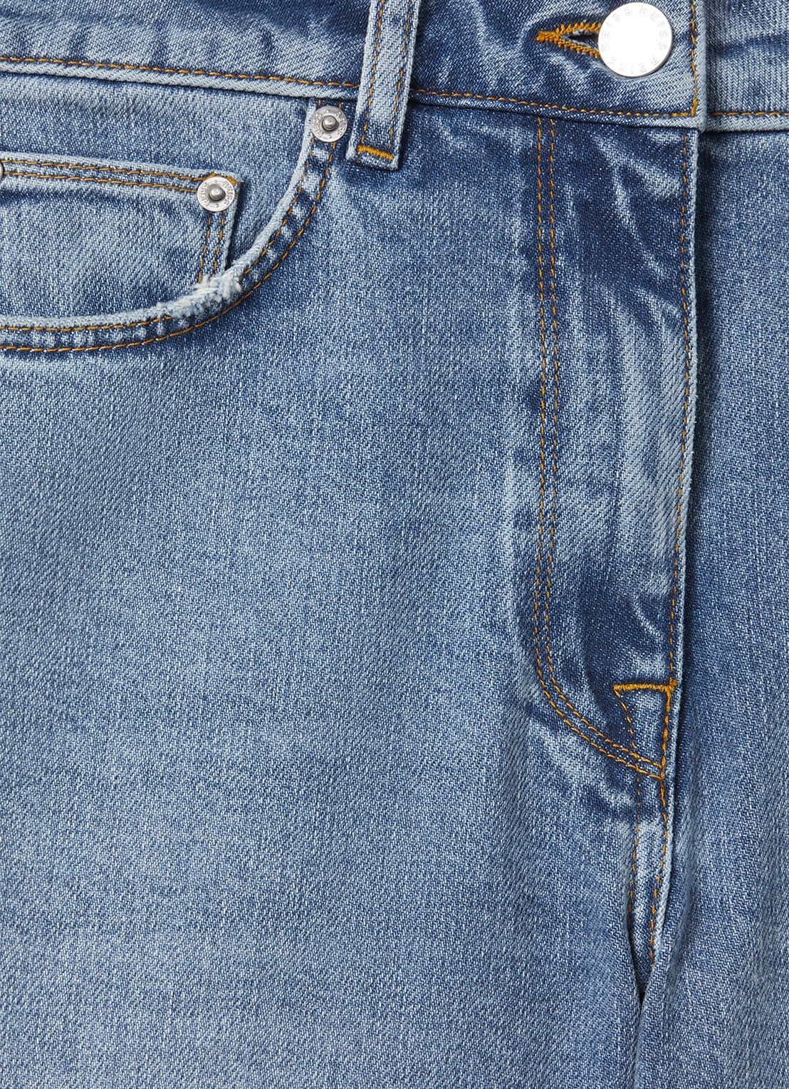Reiss Selin mid waist straight leg jeans met steekzakken - detail 3 lichtblauw