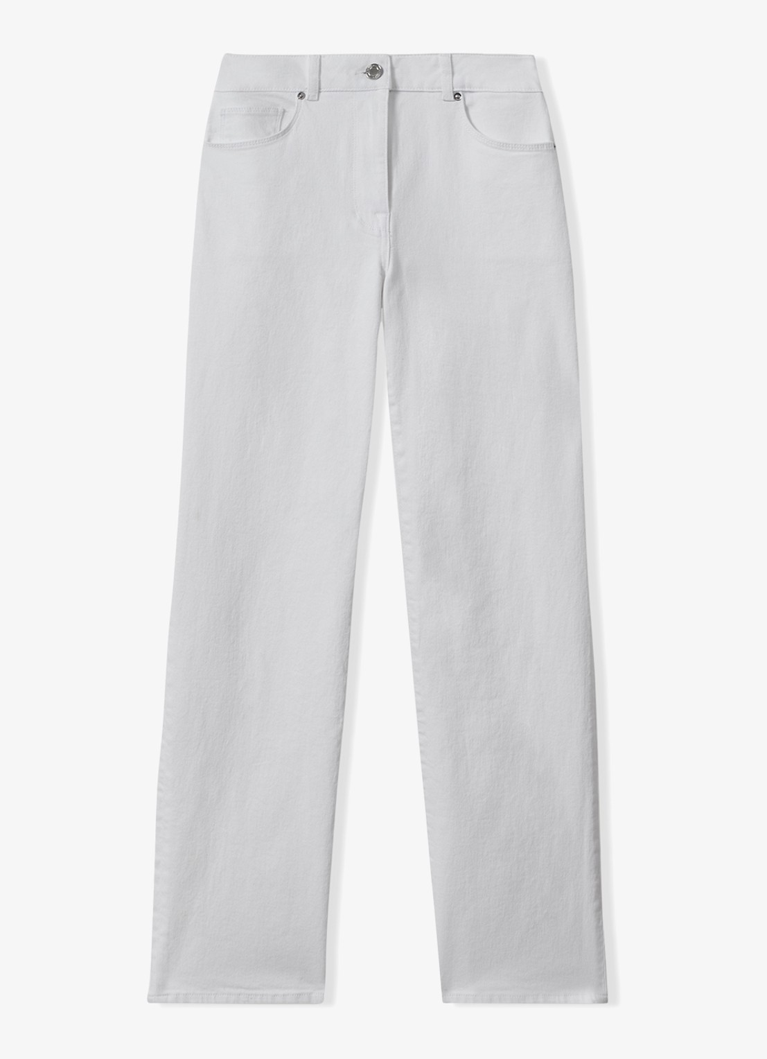 Reiss Selin mid waist straight leg jeans met steekzakken - voorkant wit