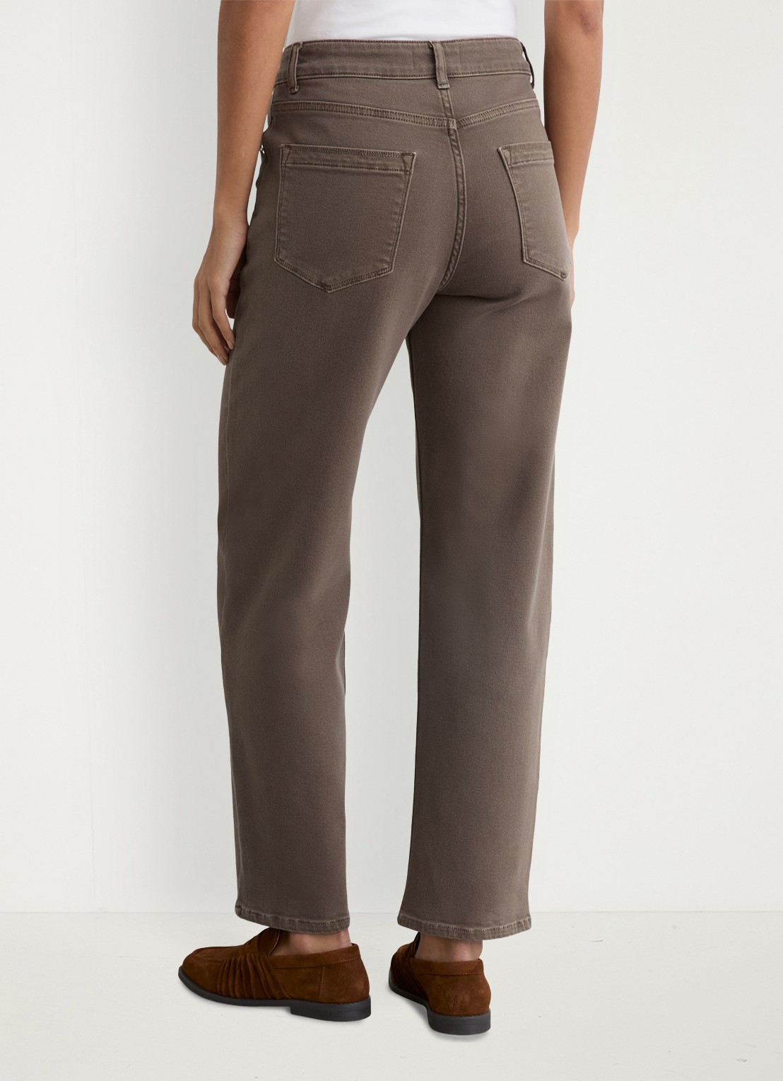 Reiss Selin mid waist straight leg jeans met steekzakken - achterkant 3 bruin