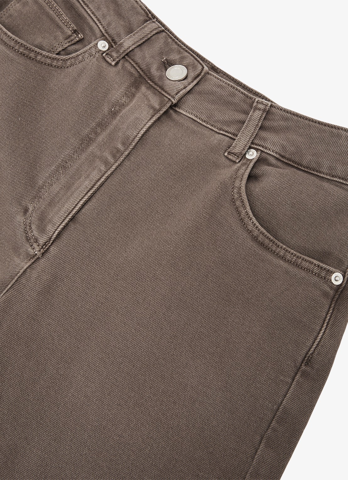 Reiss Selin mid waist straight leg jeans met steekzakken - detail 6 bruin