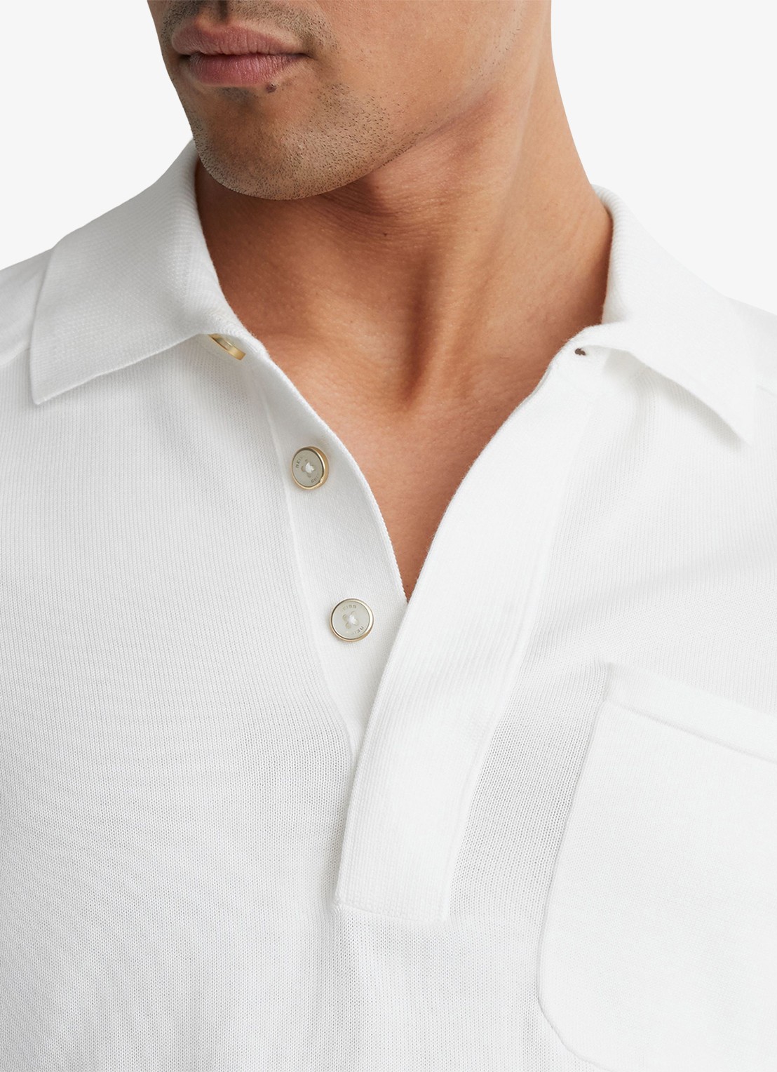 Reiss Selkirk regyular fit polo met borstzak - detail 3 white / wit