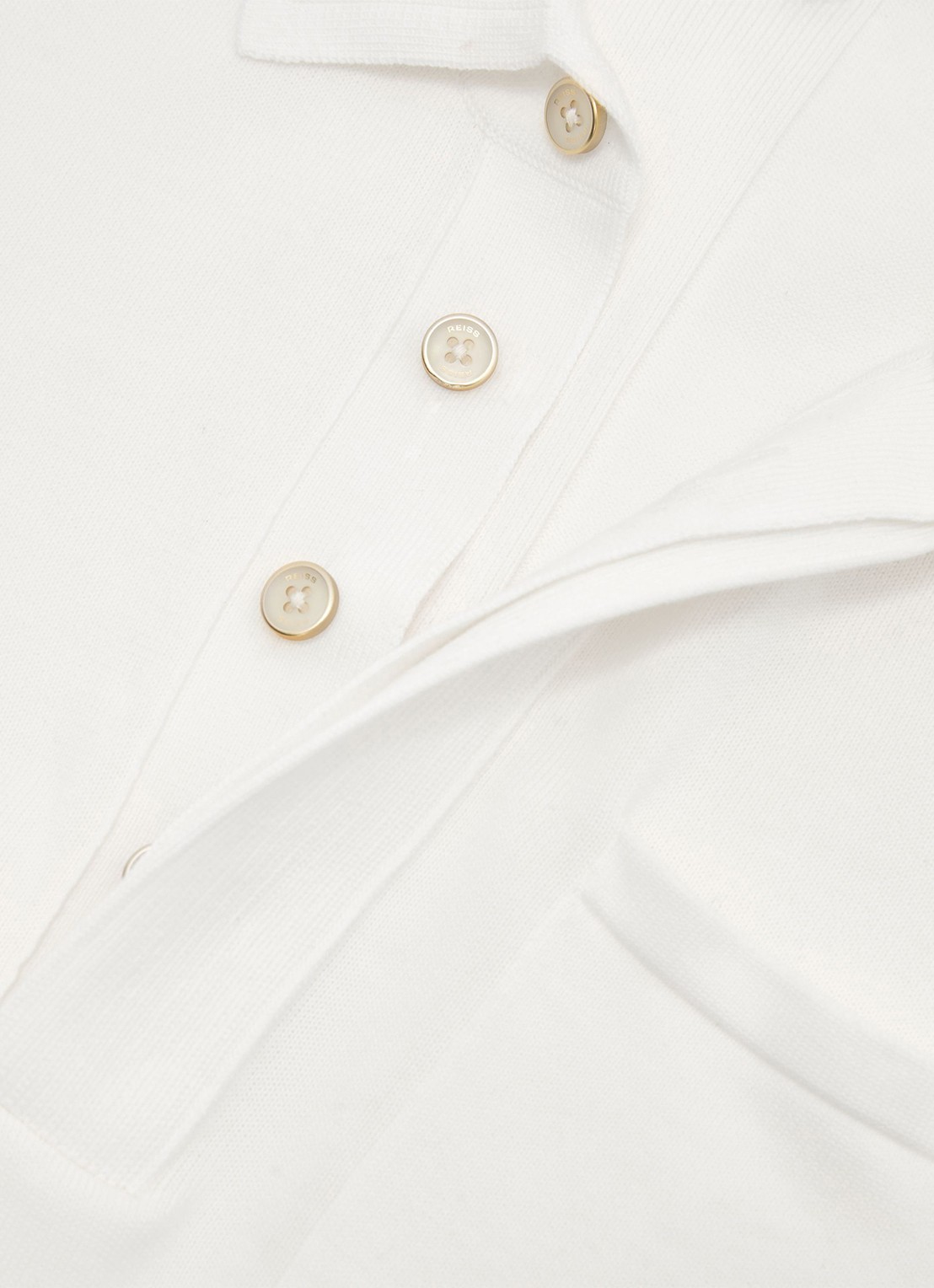 Reiss Selkirk regyular fit polo met borstzak - detail 4 white / wit
