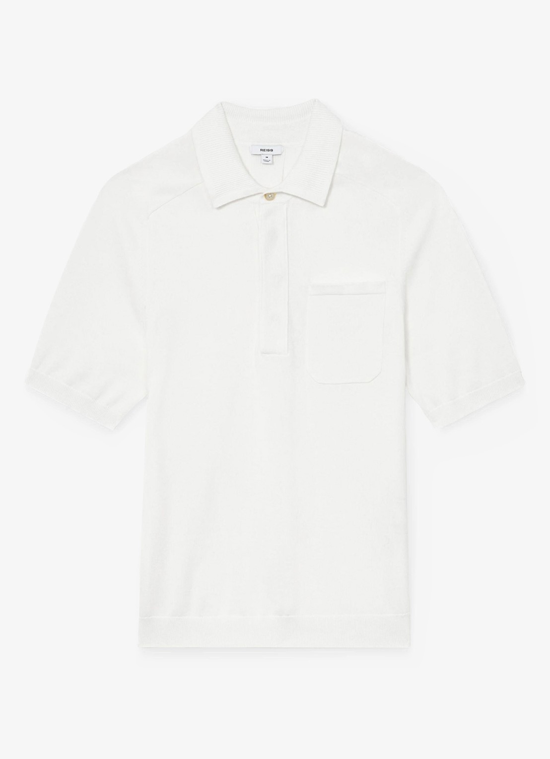 Reiss Selkirk regyular fit polo met borstzak - voorkant 5 white / wit