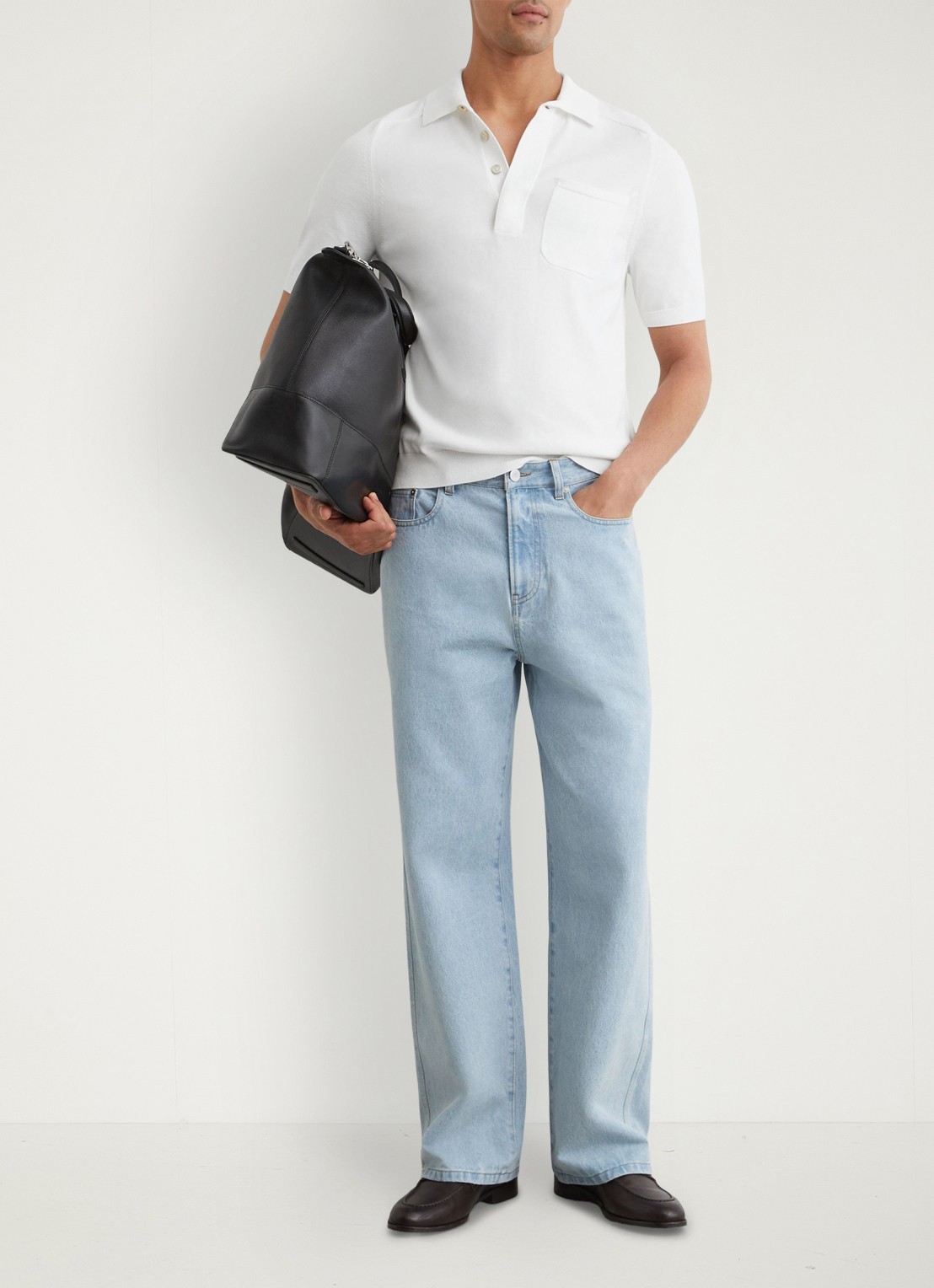 Reiss Selkirk regyular fit polo met borstzak - voorkant 6 white / wit
