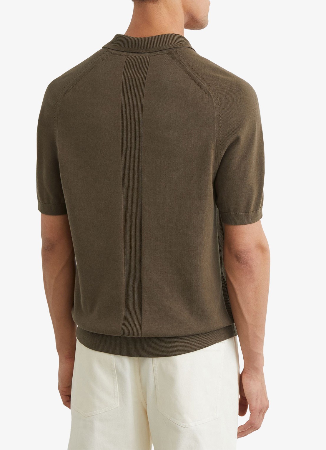 Reiss Selkirk regyular fit polo met borstzak - achterkant bruin