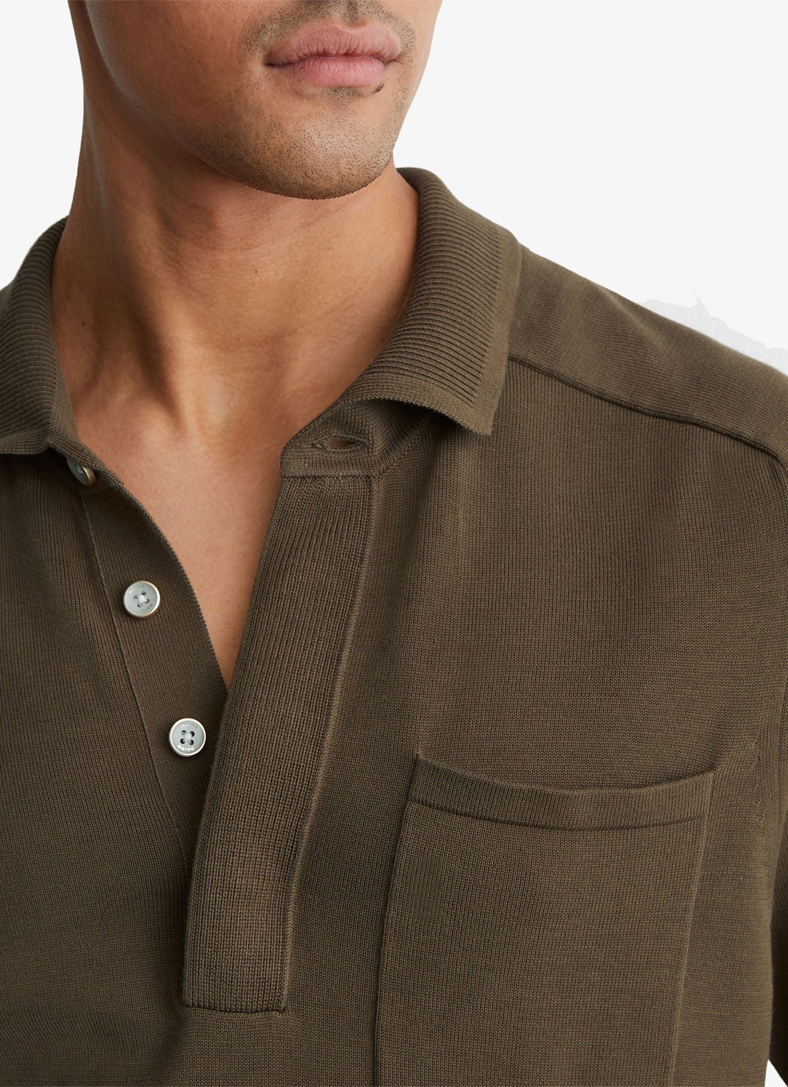 Reiss Selkirk regyular fit polo met borstzak - detail 5 bruin