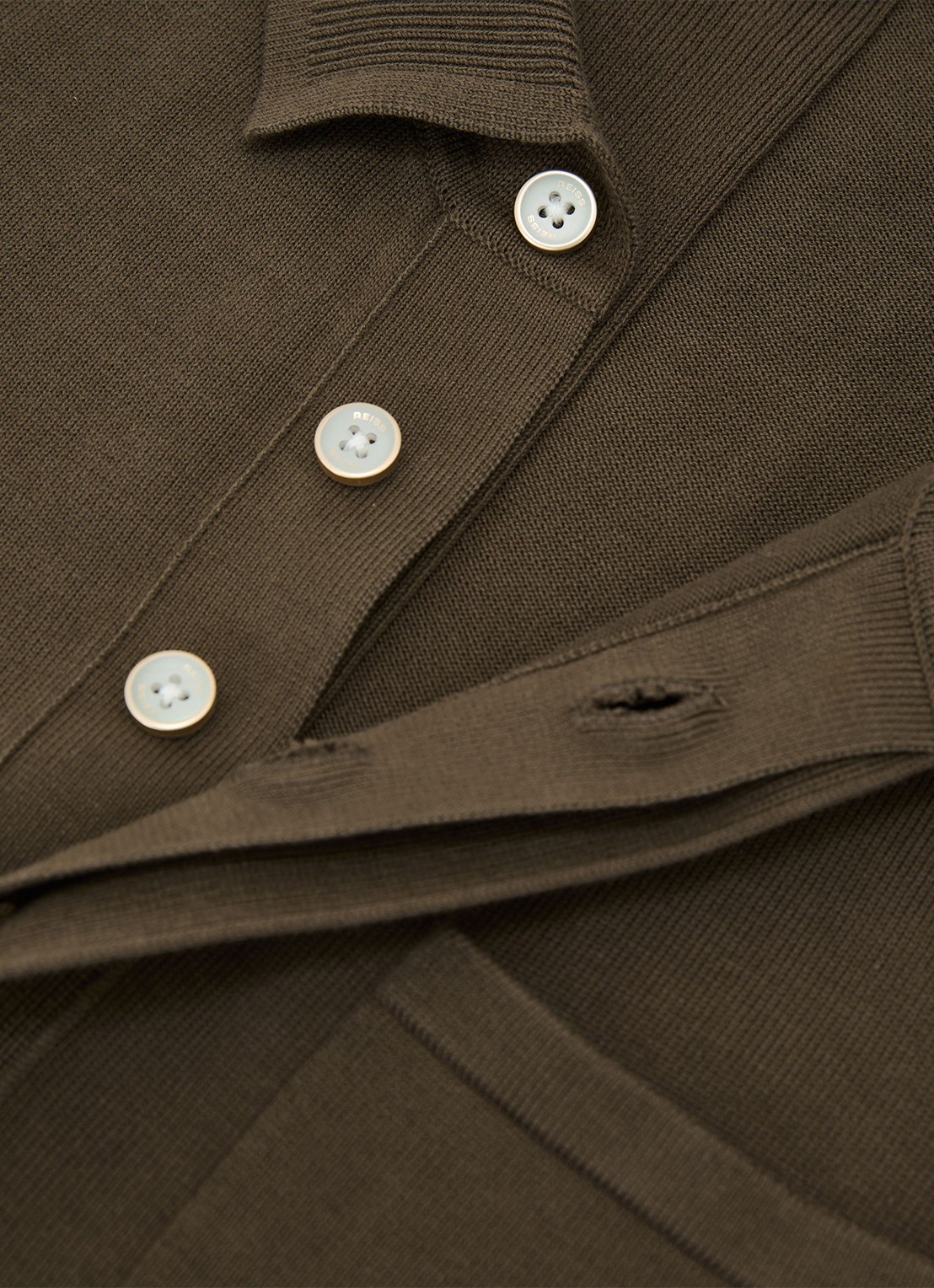 Reiss Selkirk regyular fit polo met borstzak - detail 6 bruin