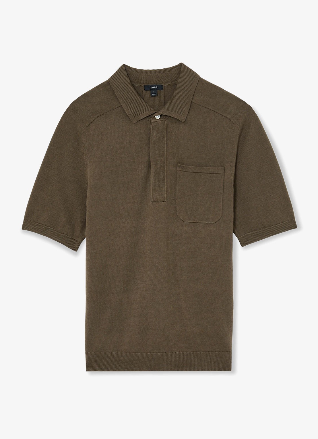 Reiss Selkirk regyular fit polo met borstzak - voorkant 2 bruin