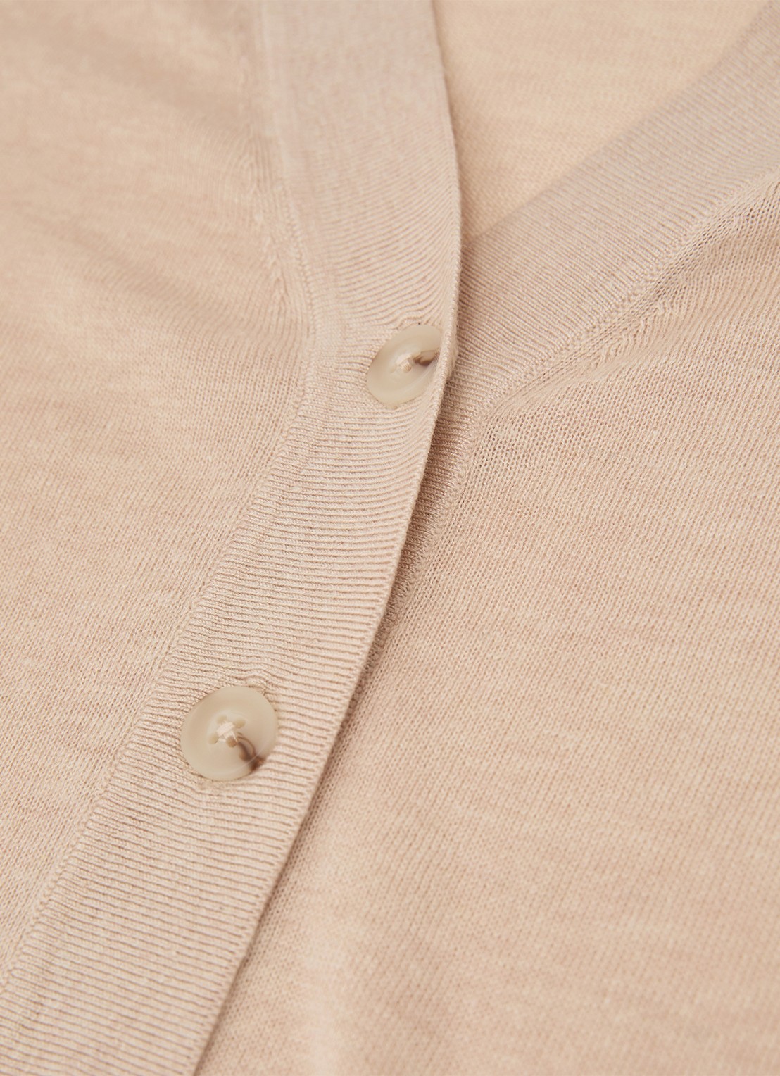 Reiss Seren fijngebreid vest in linnenblend - detail 4 beige