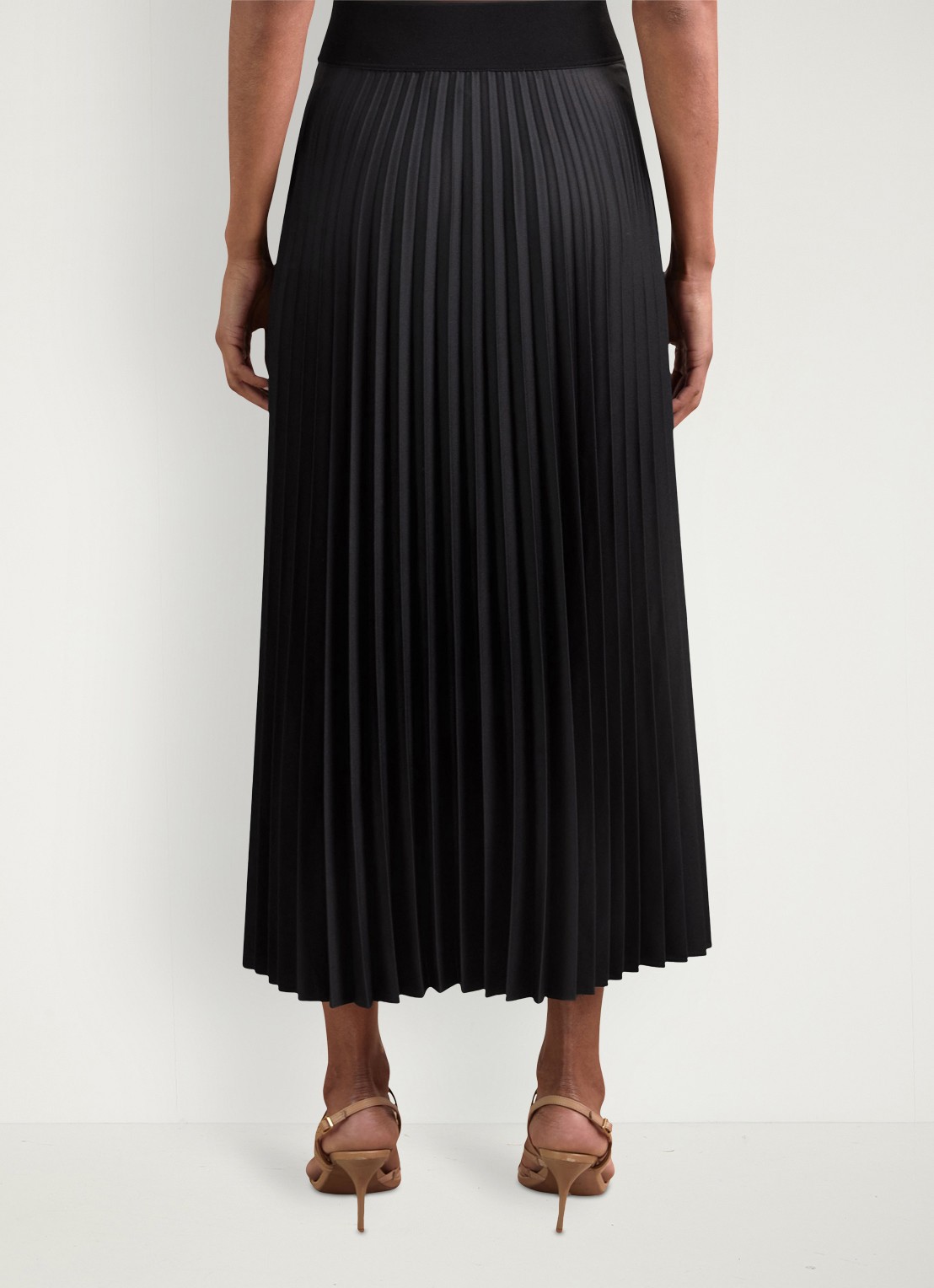 Reiss Seren midi rok met plissé - achterkant 3 zwart