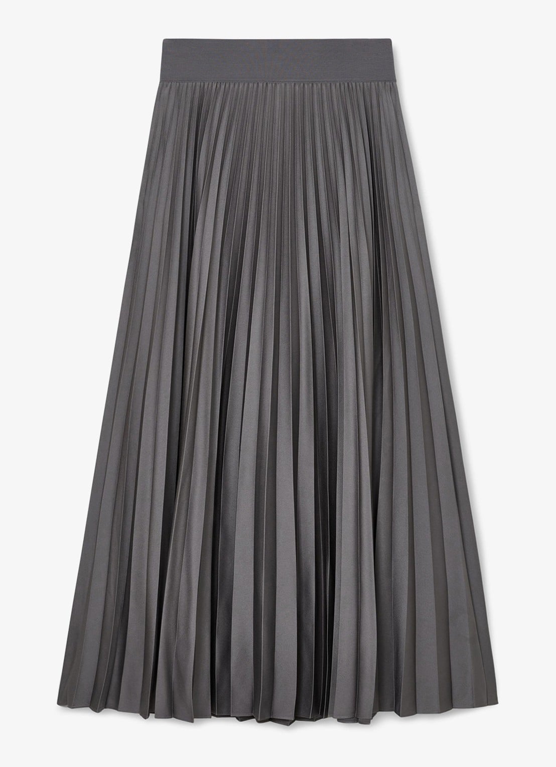 Reiss Seren midi rok met plissé - voorkant grey / grijs