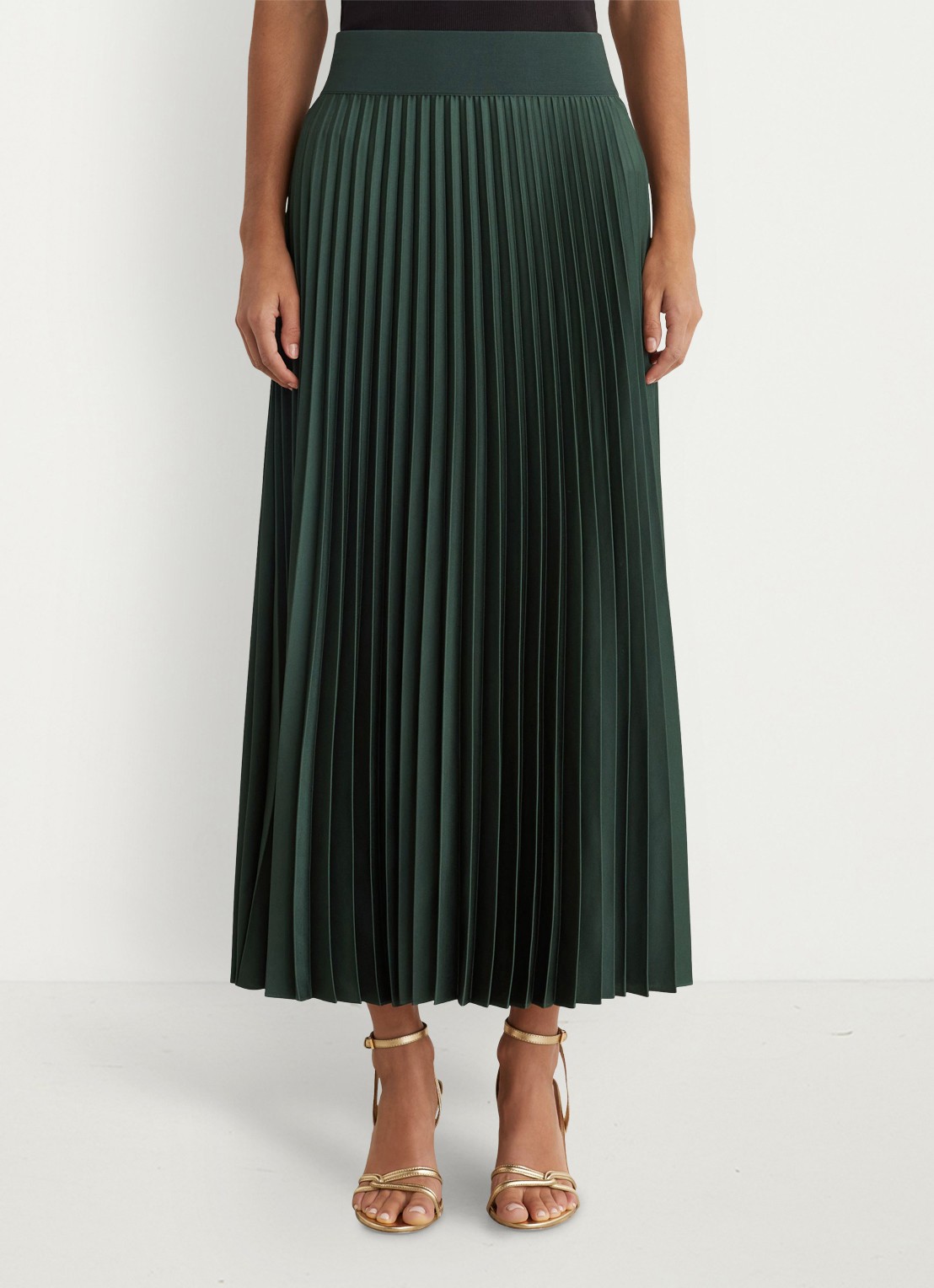 Reiss Seren midi rok met plissé - detail 3 zeegroen
