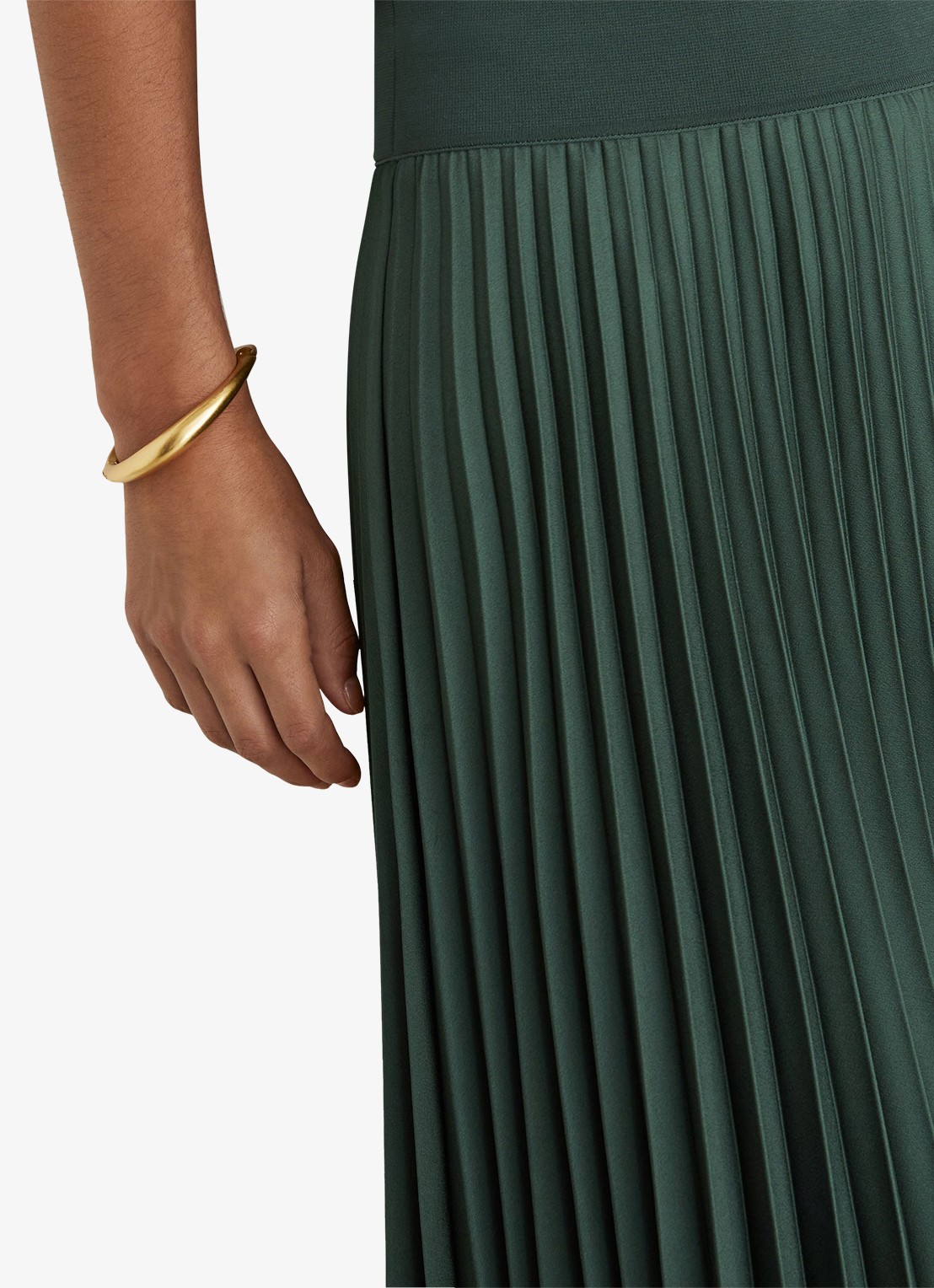 Reiss Seren midi rok met plissé - detail 5 zeegroen