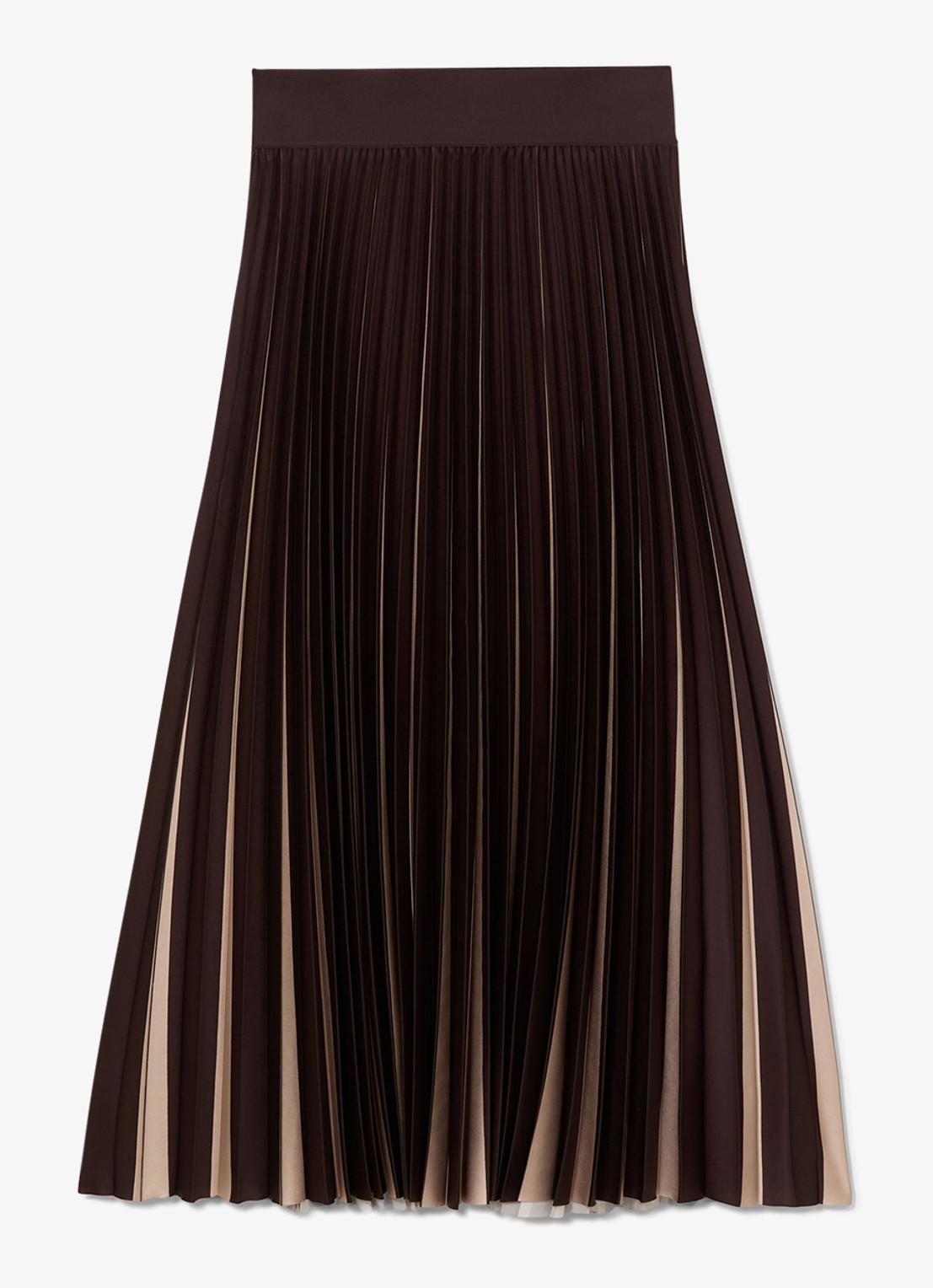 Reiss Serena midi rok met plooien - voorkant 6 aubergine