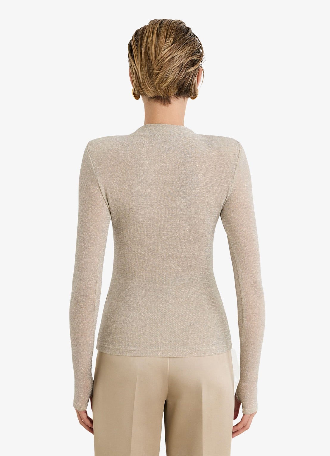 Reiss Serena top in wolblend met glitter - achterkant 4 zilver