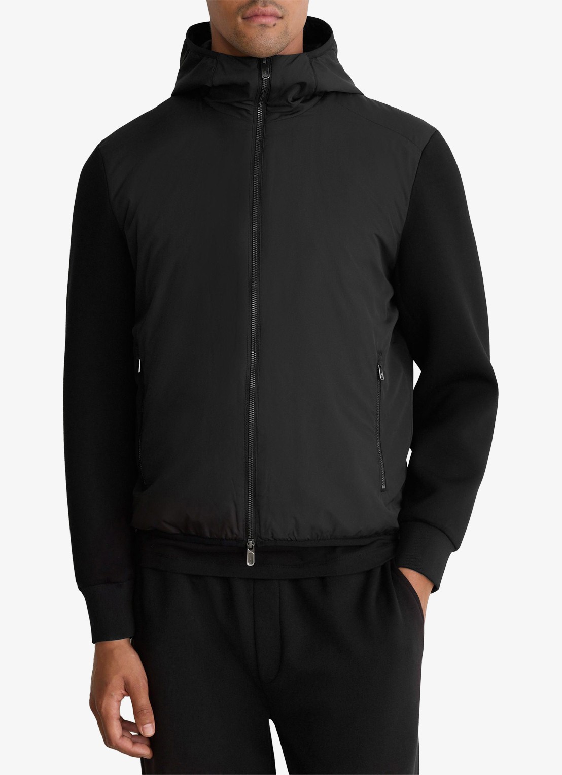 Reiss Shiels jack met capuchon en ritssluiting - detail black / zwart