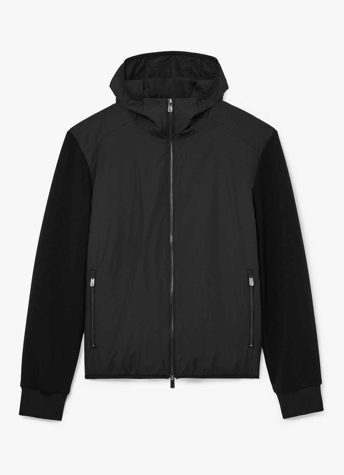 Reiss Shiels jack met capuchon en ritssluiting - voorkant 6 black / zwart