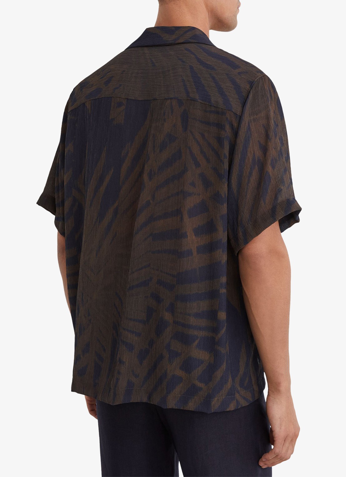 Reiss Shindora regular fit overhemd met grafische print - achterkant 4 bruin
