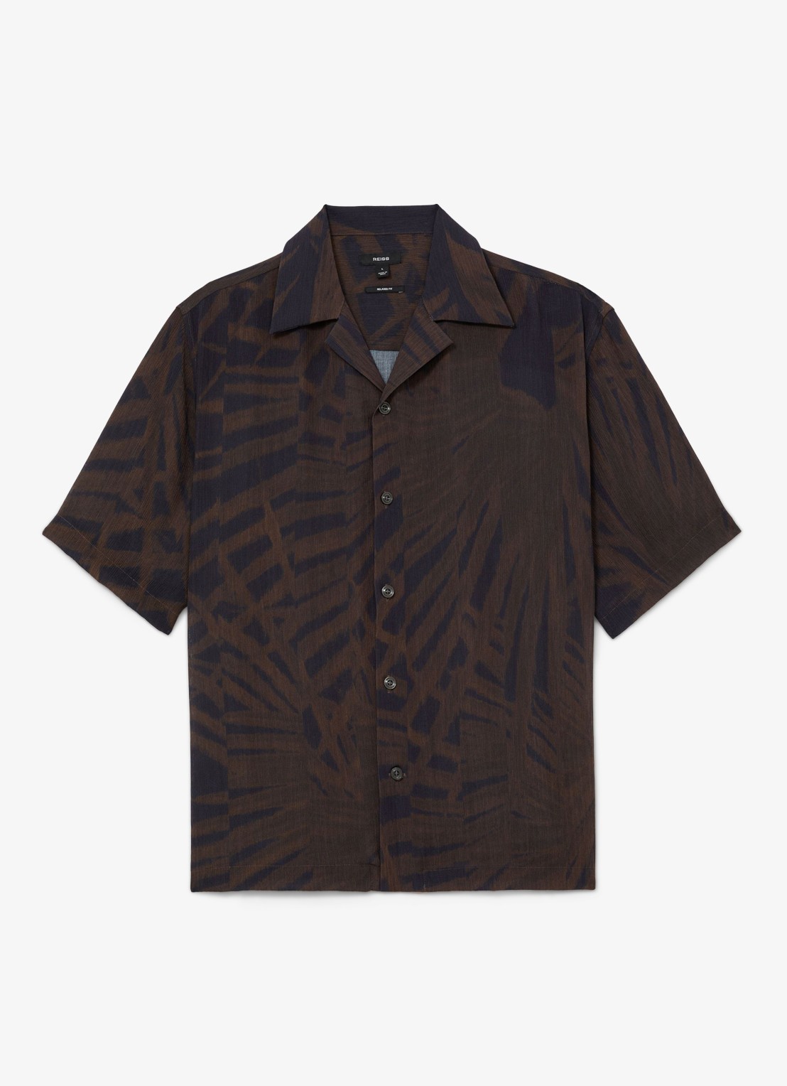 Reiss Shindora regular fit overhemd met grafische print - voorkant 5 bruin