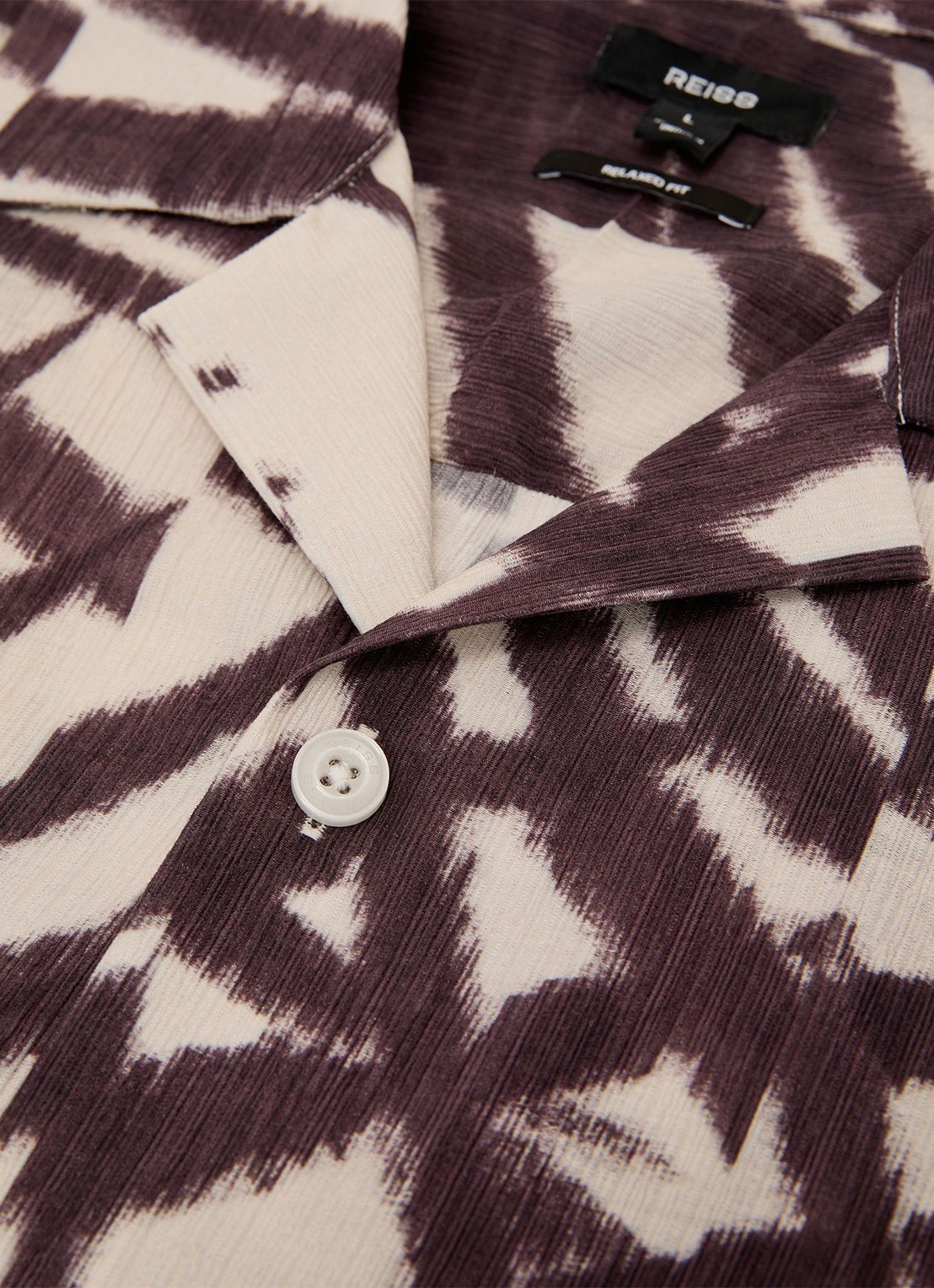 Reiss Shindora regular fit overhemd met grafische print - detail 3 bordeauxrood