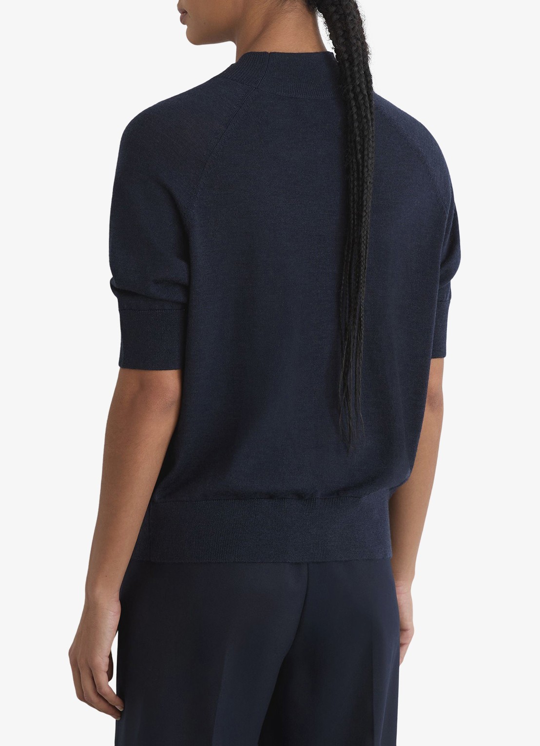 Reiss Sienna top in wolblend met opstaande kraag - achterkant 6 blauw