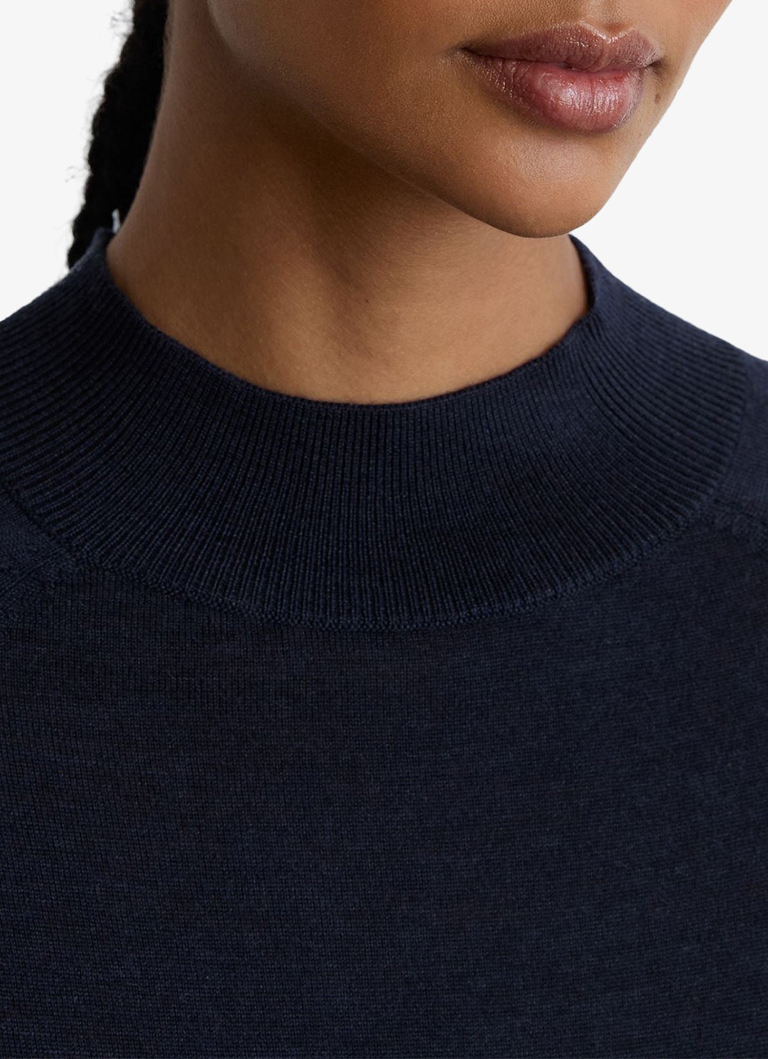 Reiss Sienna top in wolblend met opstaande kraag - detail 2 blauw