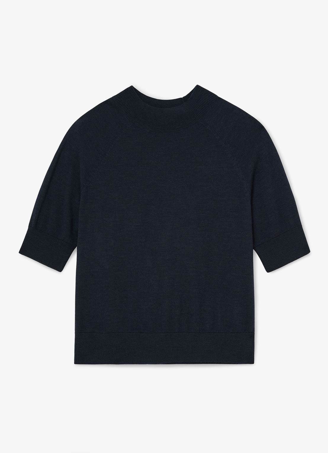 Reiss Sienna top in wolblend met opstaande kraag - voorkant 4 blauw
