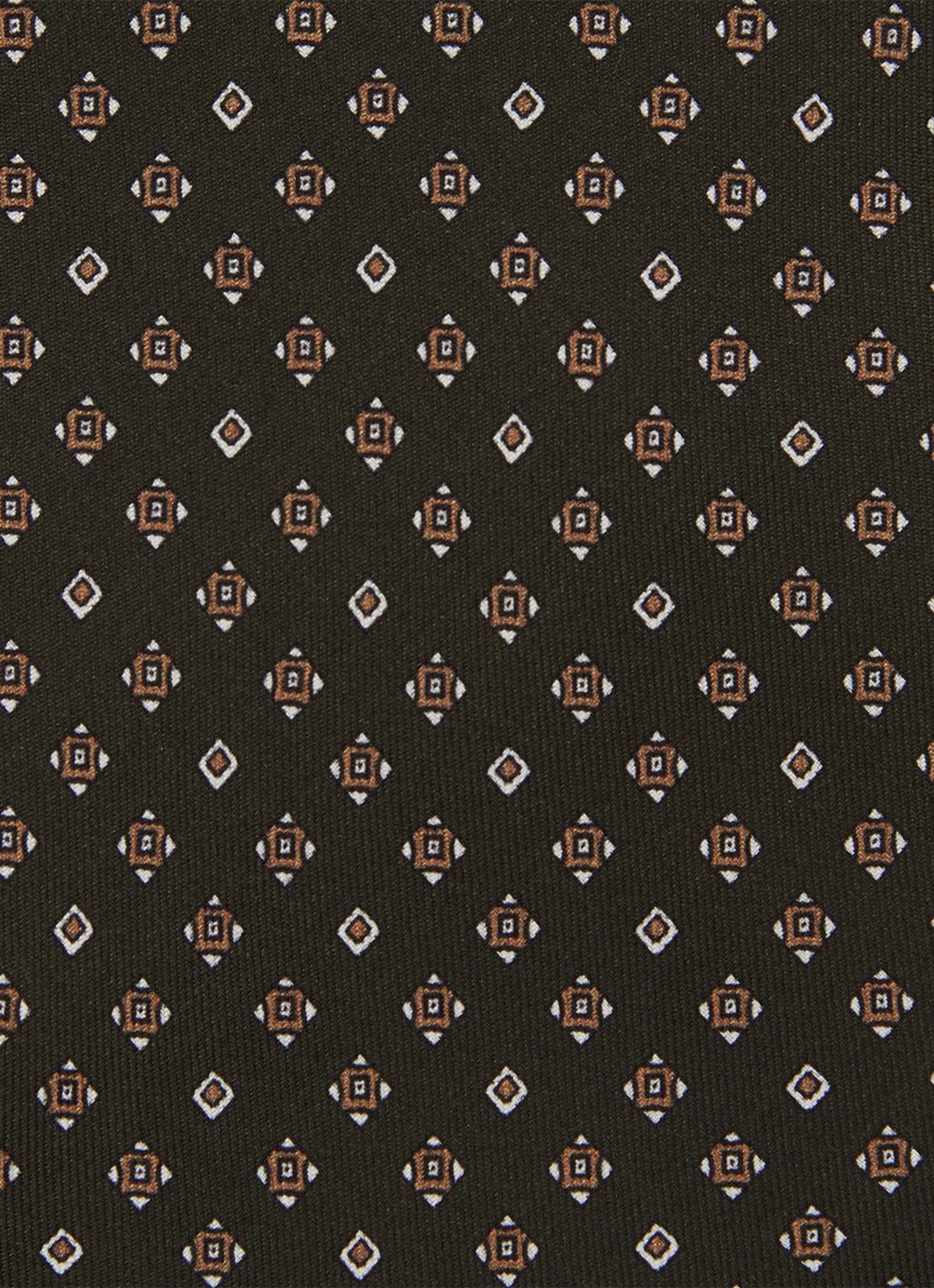 Reiss Silvio stropdas van zijde met print - detail 3 khaki