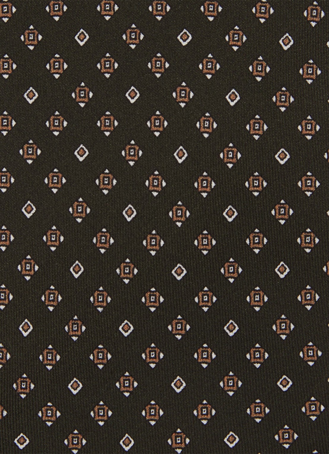 Reiss Silvio stropdas van zijde met print - detail 4 khaki