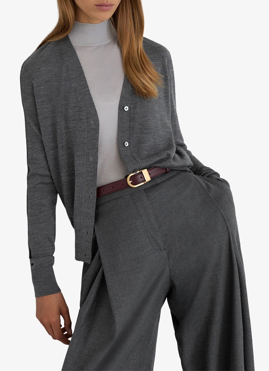 Reiss Simi fijngebreid vest van merino wol - detail 2 donkergrijs