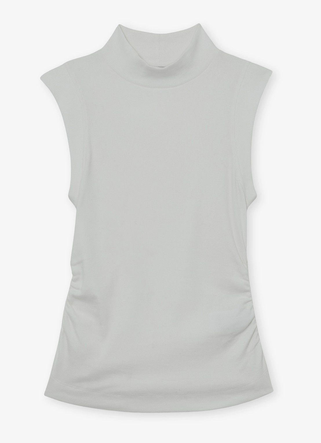 Reiss Simon ribgebreide top met opstaande kraag - voorkant 5 wit